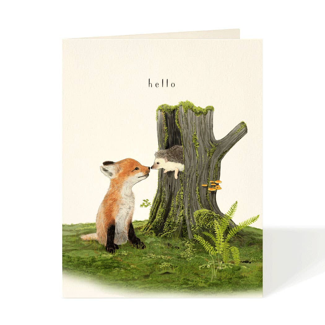 Fox and Hedgehog Friendship Card