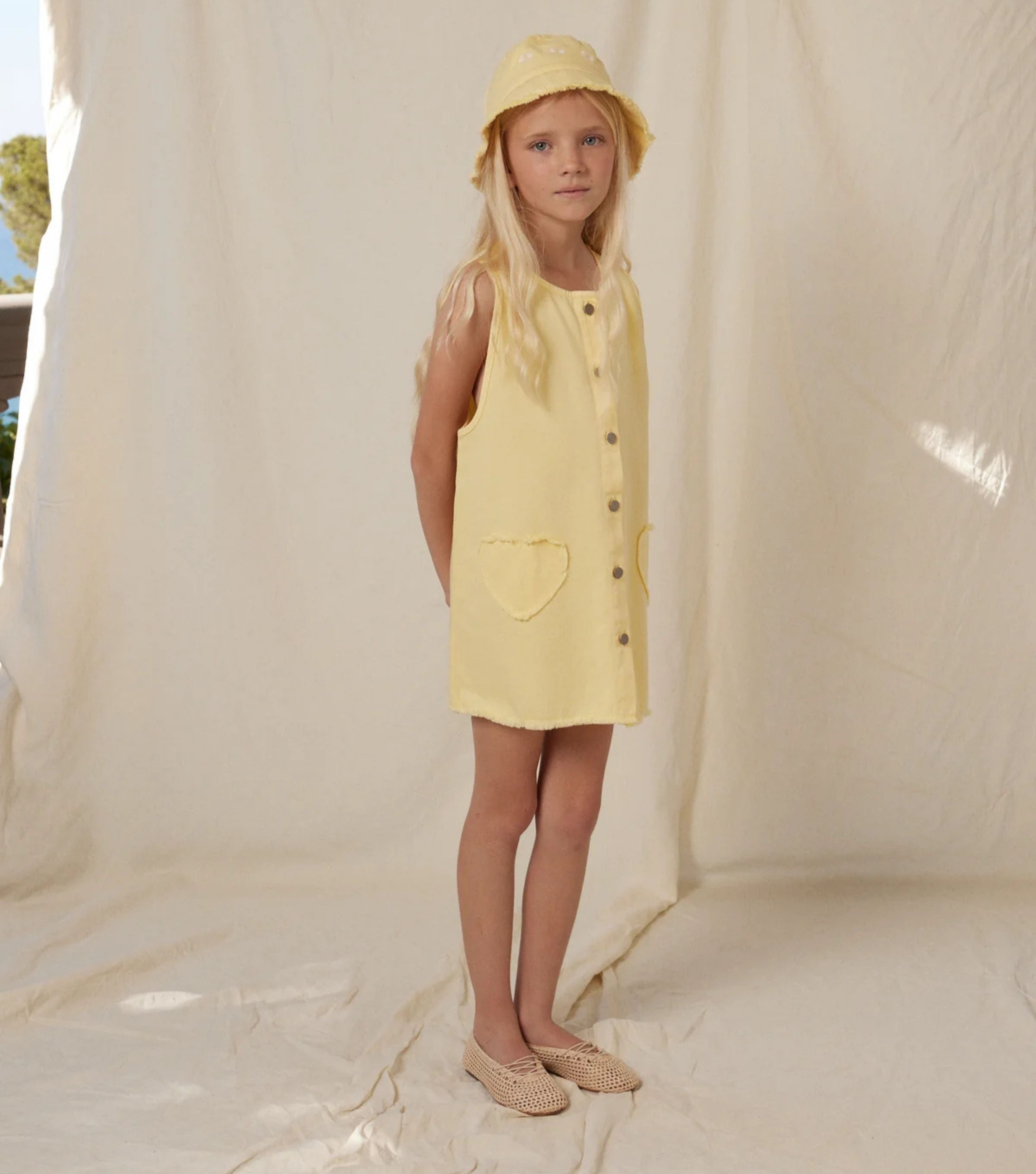 Mara Heart Dress - Butter Yellow