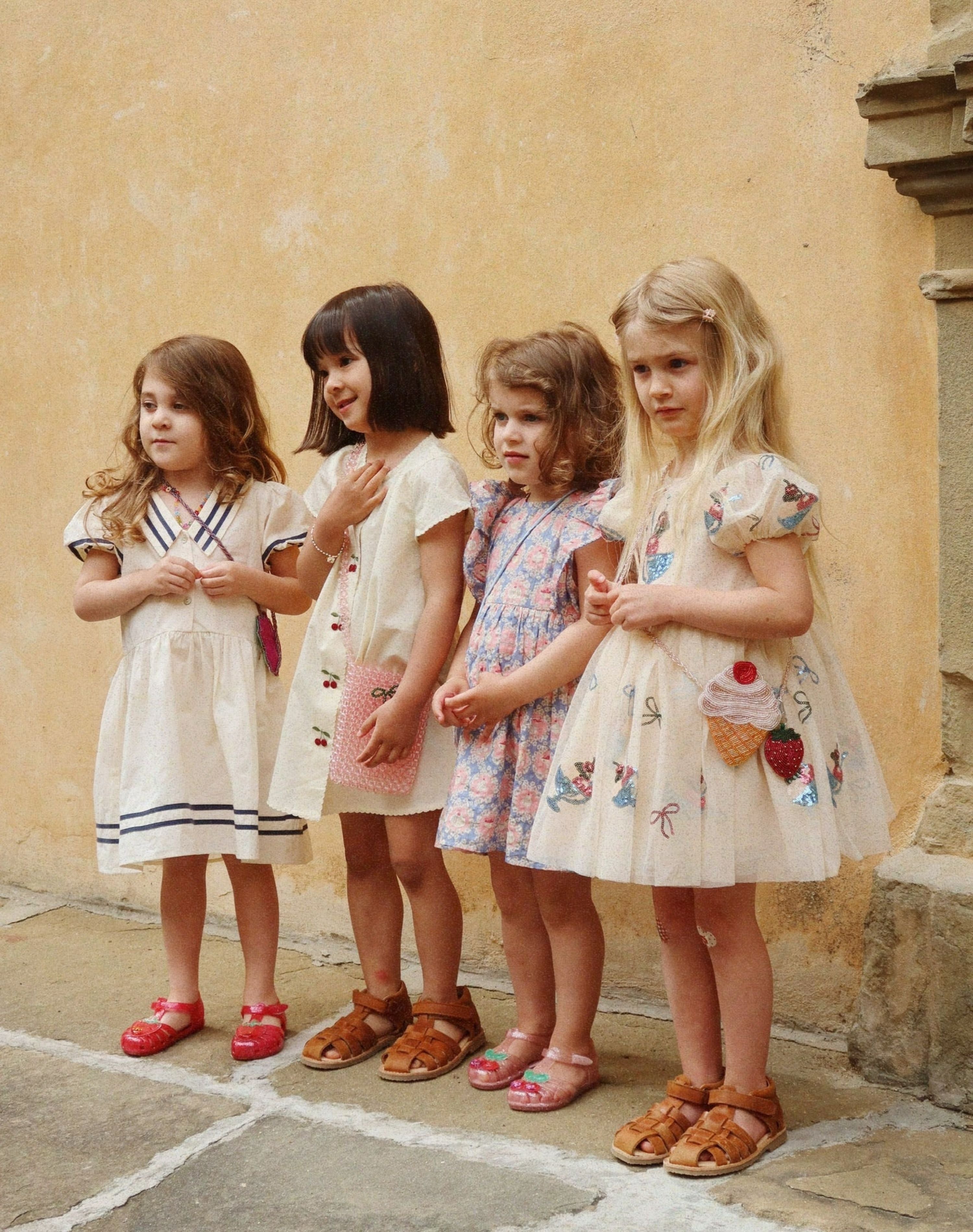 Evia Cherry Dress - Cloud Cream