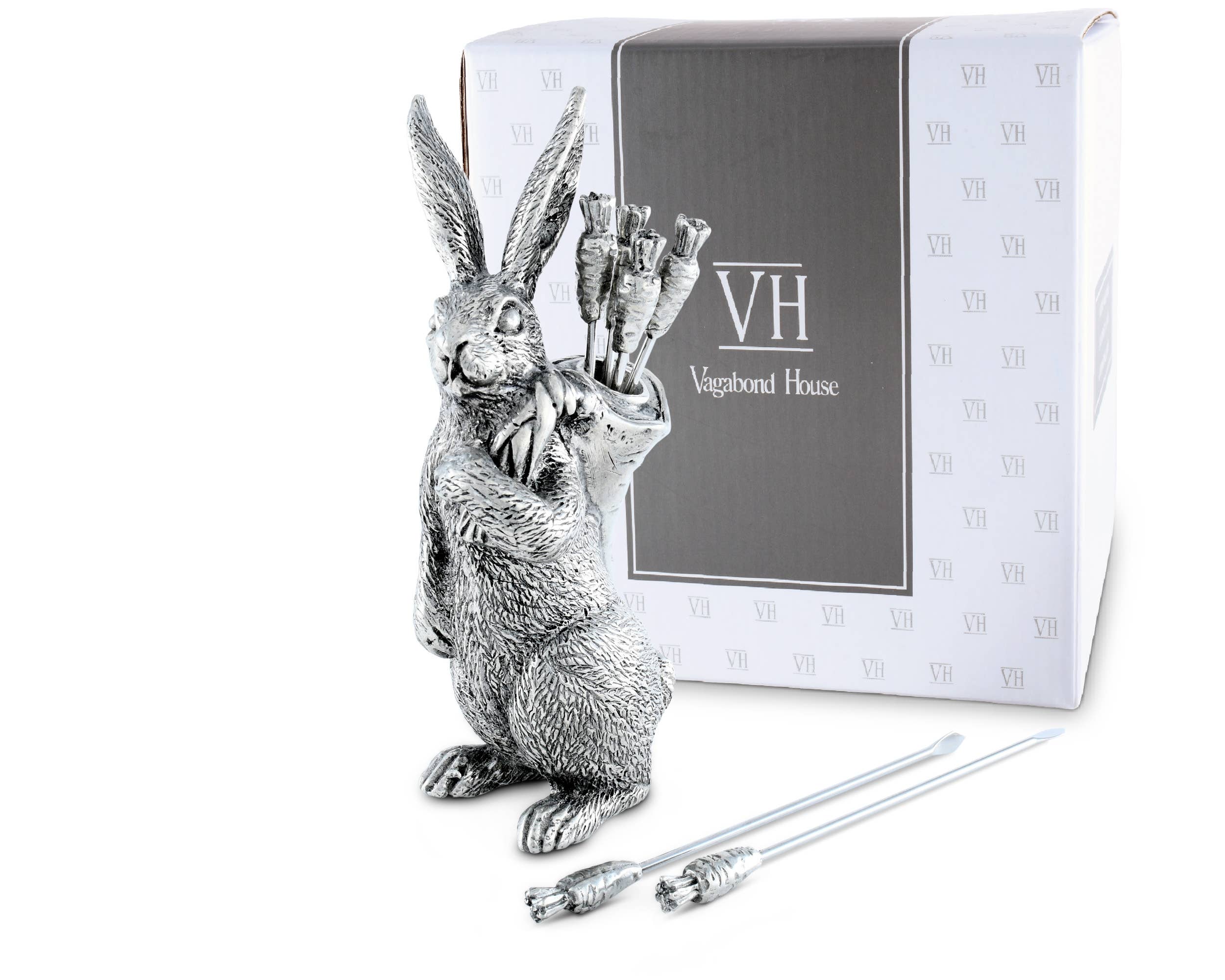 Pewter Cheese Pick Set - Rabbit with Carrot
