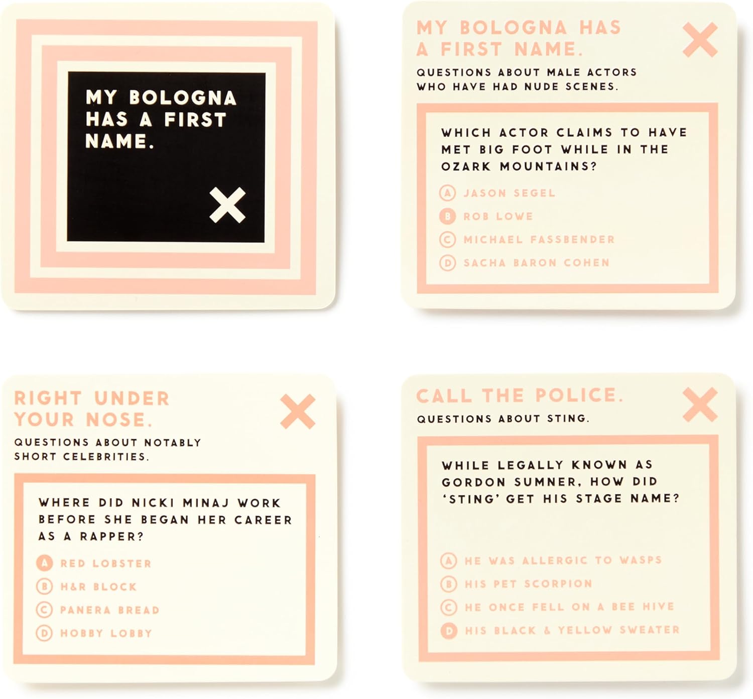 Irrelevant Celebrity Trivia Card Game