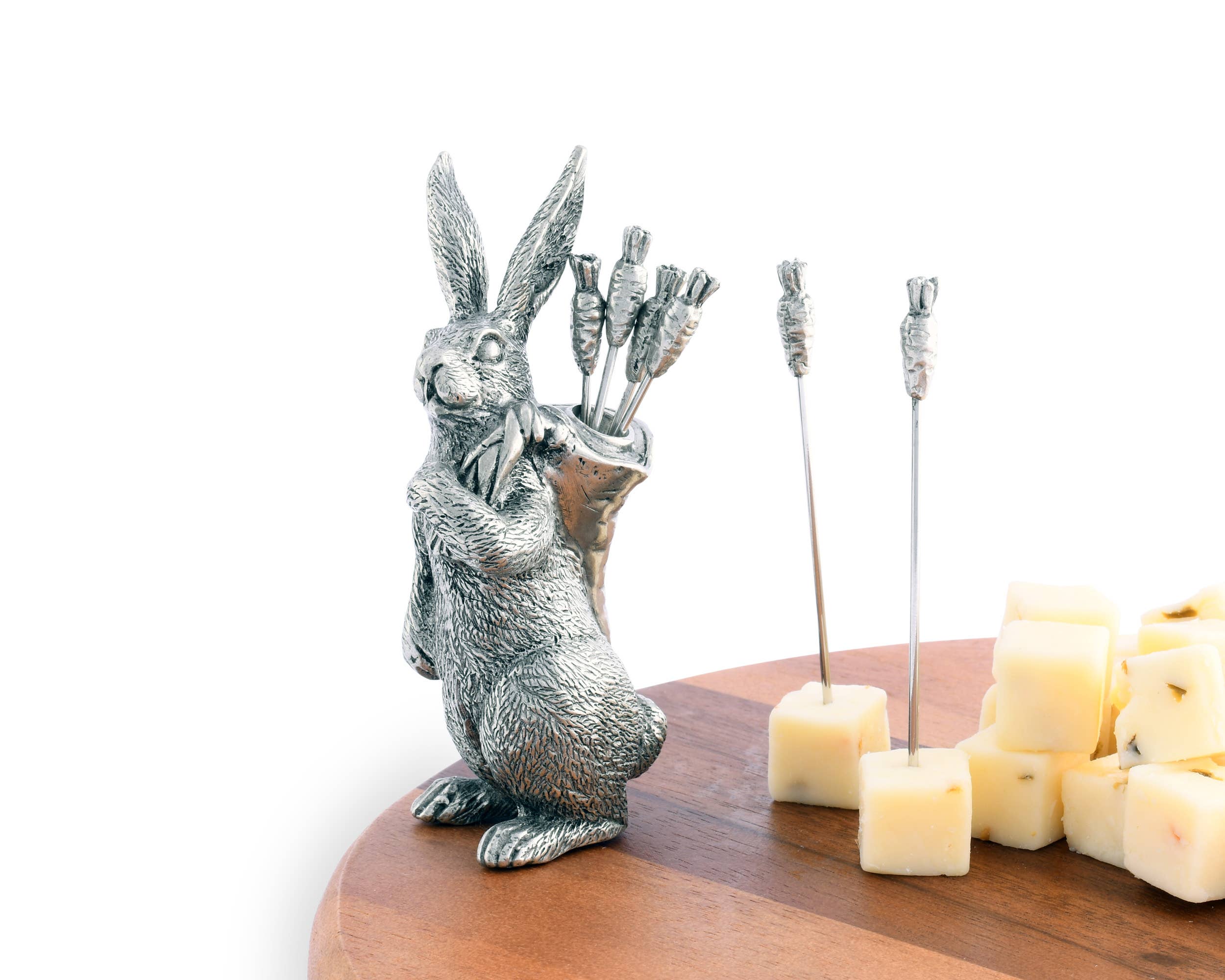 Pewter Cheese Pick Set - Rabbit with Carrot