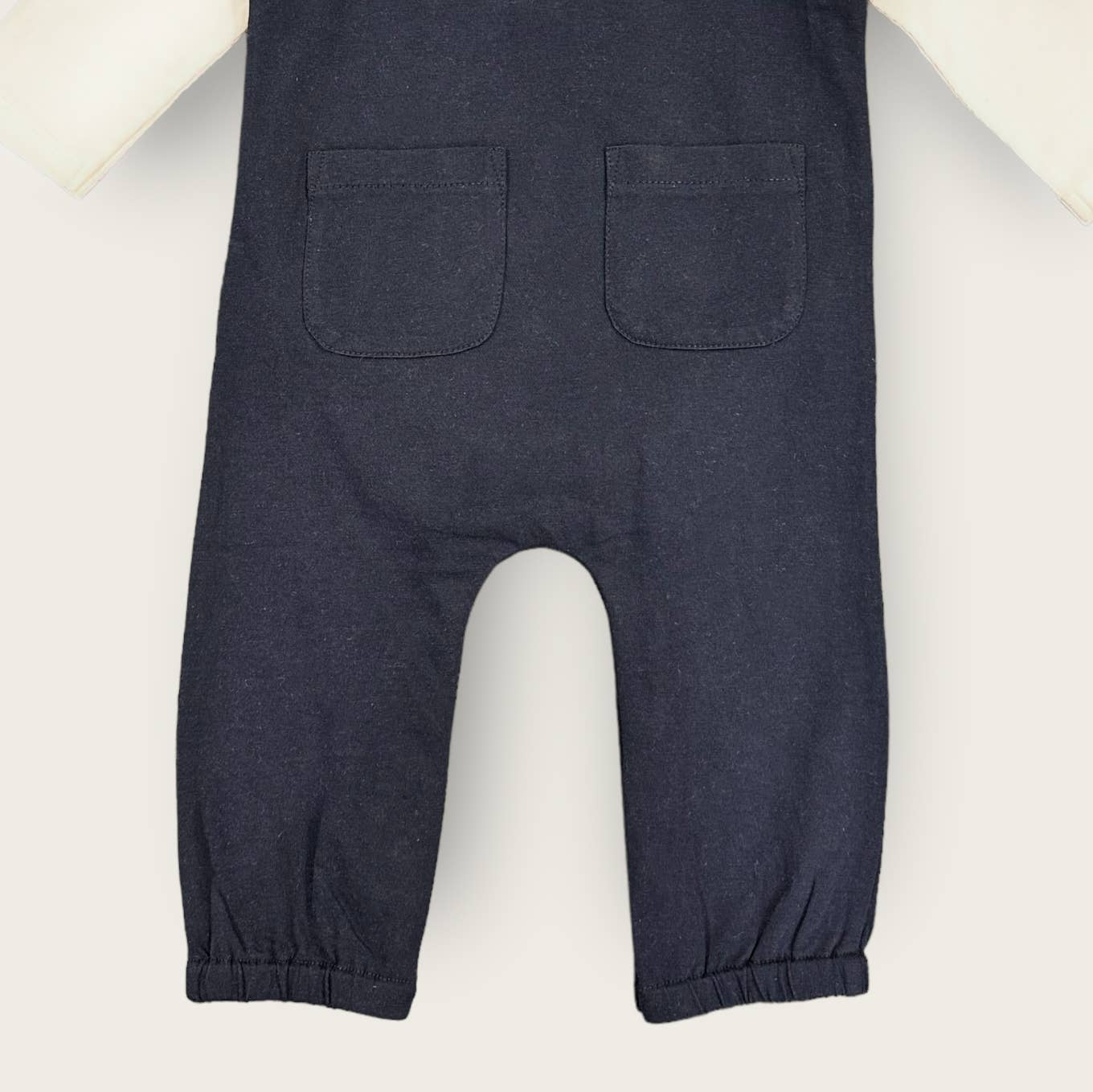 Safari Embroidered & Applique Overall Bodysuit Set - Navy Blue