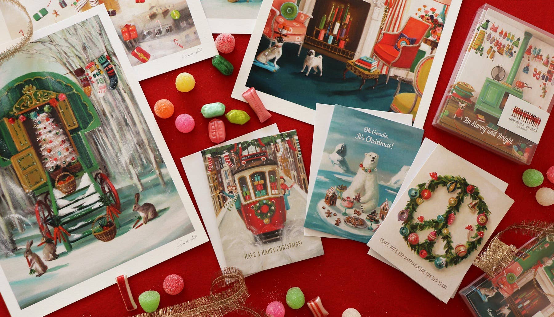 JANET HILL STUDIO - The Northern Christmas Llama Card