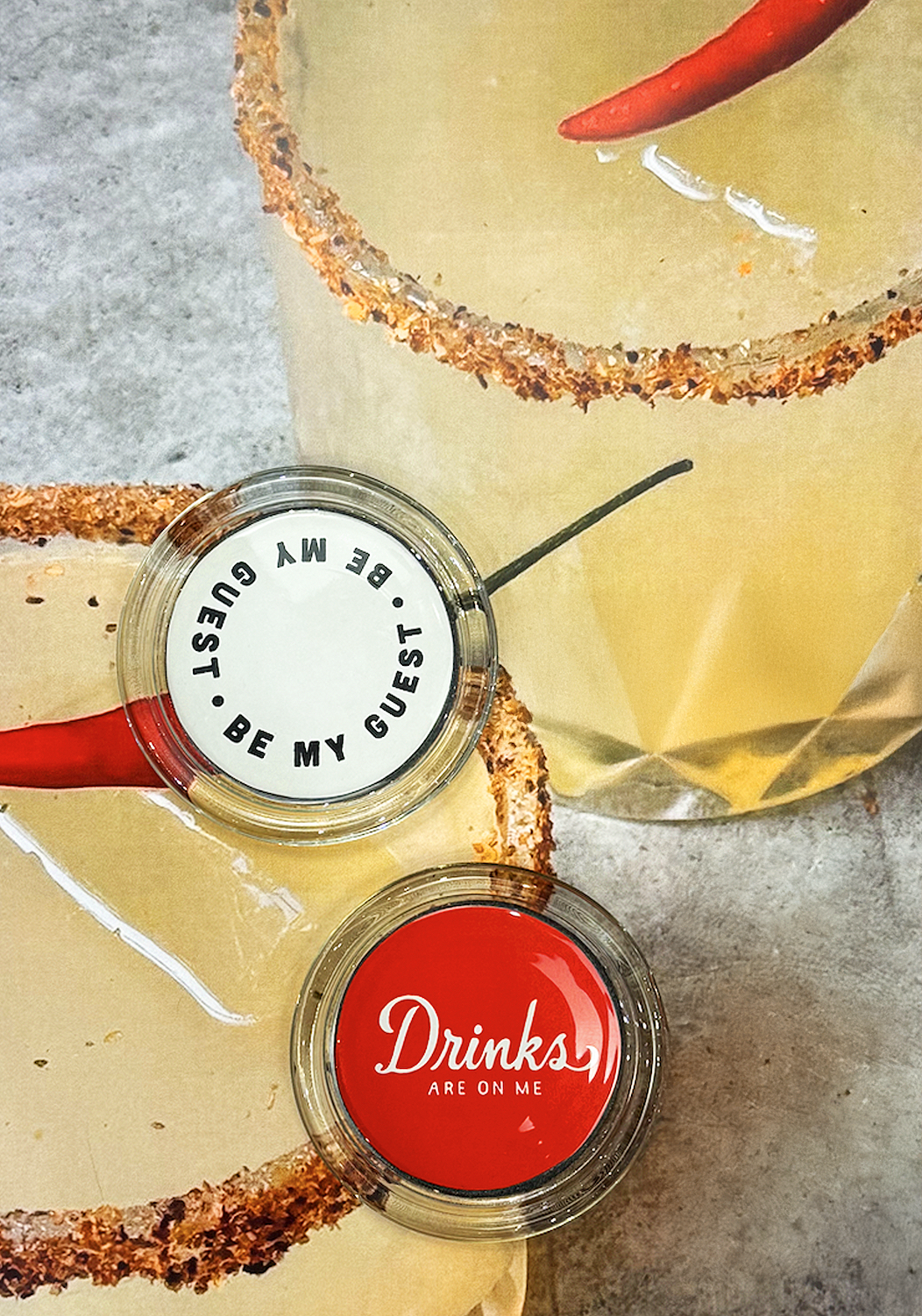 Be My Guest Cream 4" Round Glass Coaster