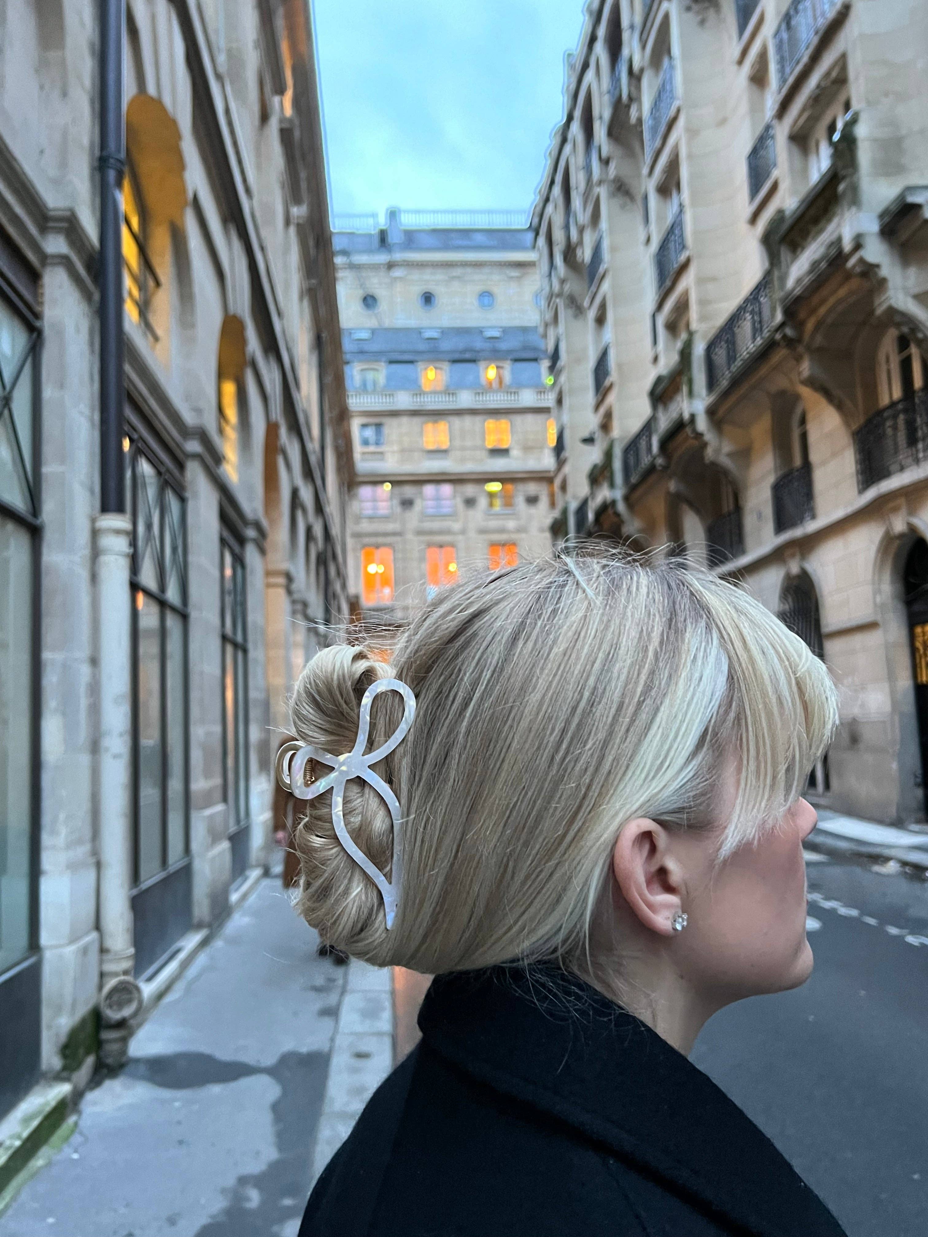 Solar Eclipse - Ballet Bow Acetate Claw Clip | Eco-Friendly: Pearl