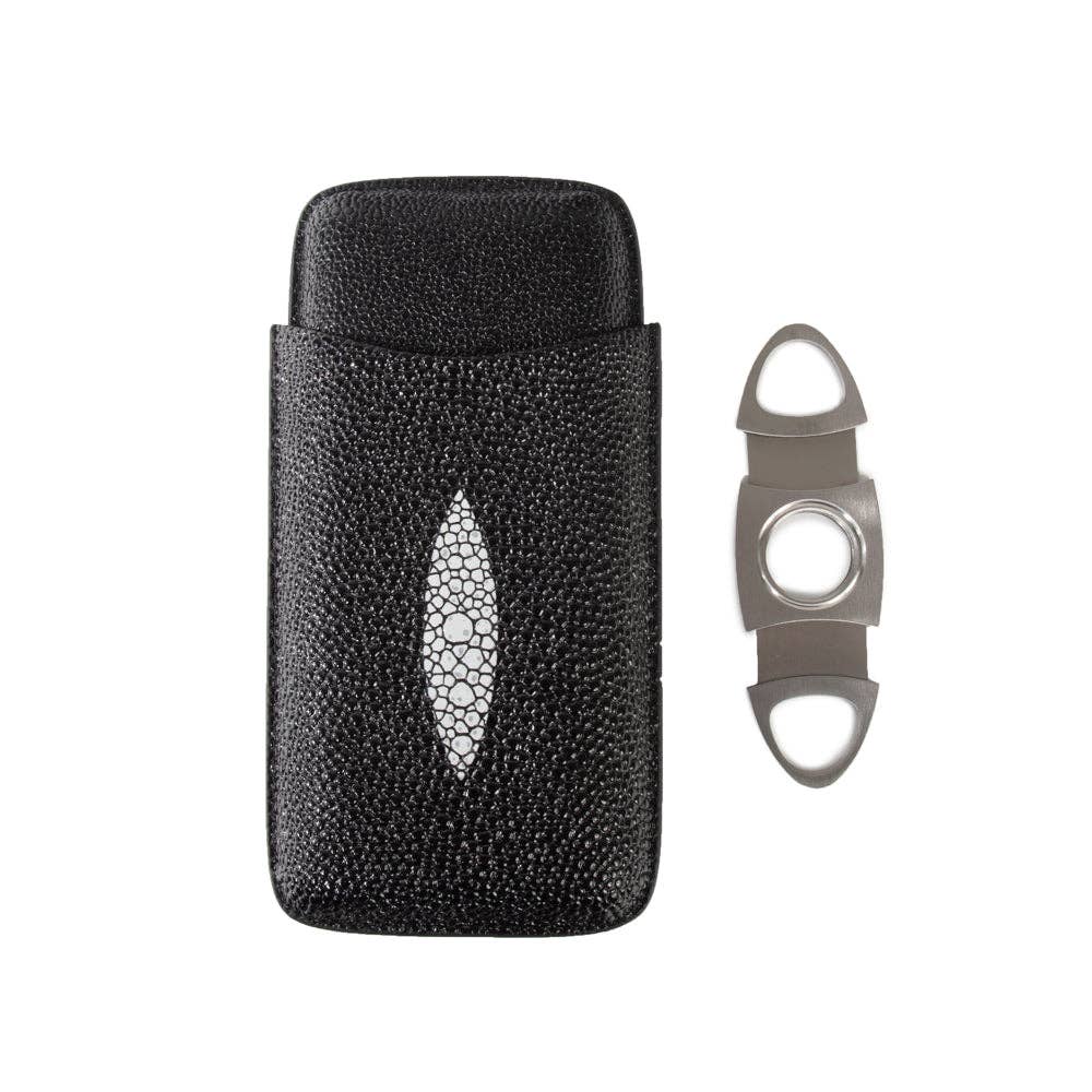 Simon Stingray Cigar Case - Black