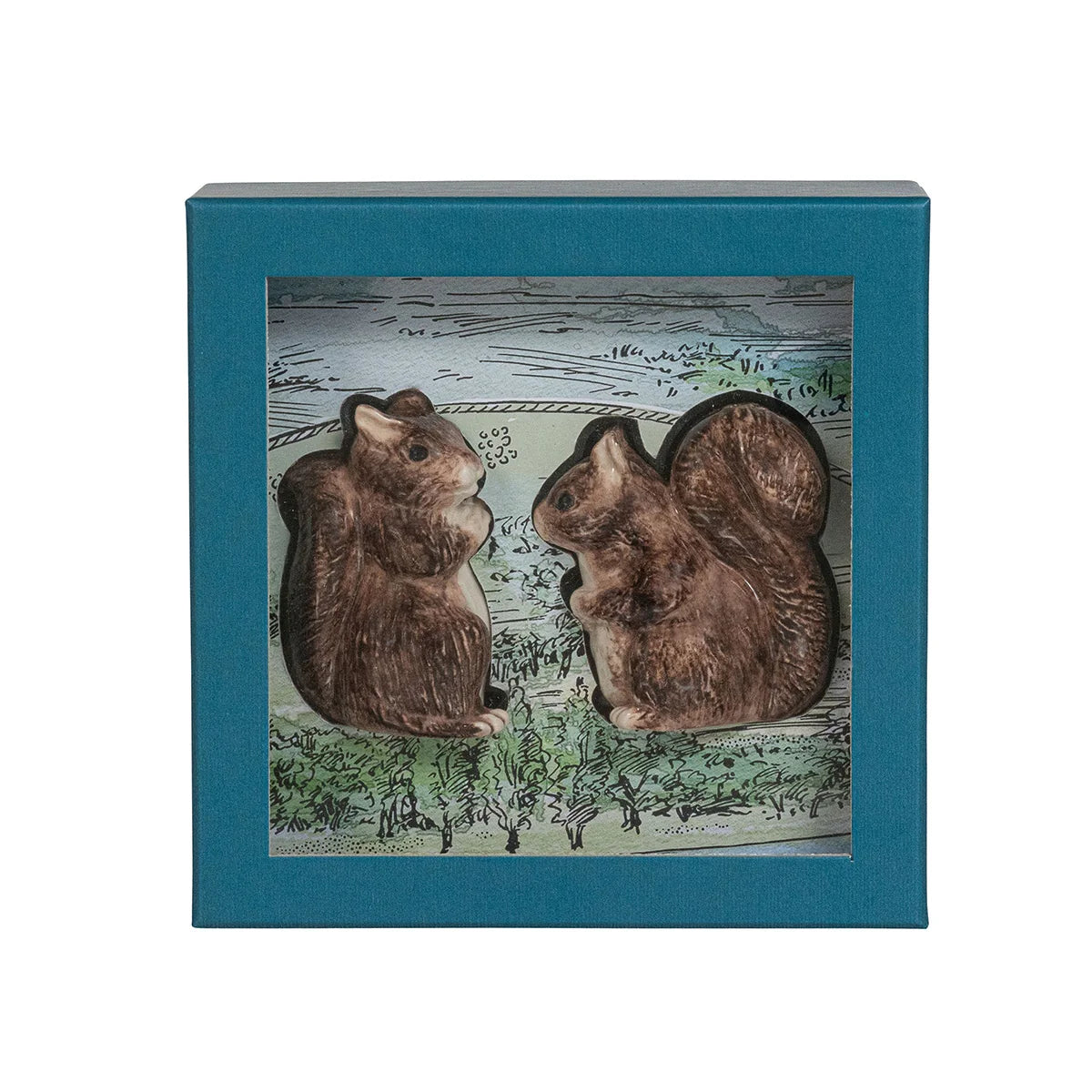 Clever Creatures Fox Squirrel and Pepper Shakers Set/2pc
