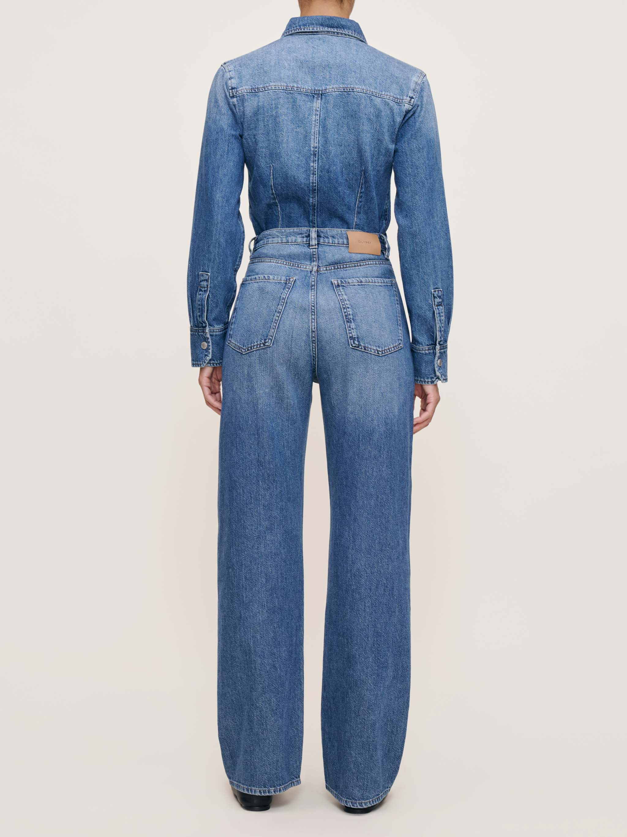 Karmine Refined Wide Leg High Rise 31" Jeans - Lapis