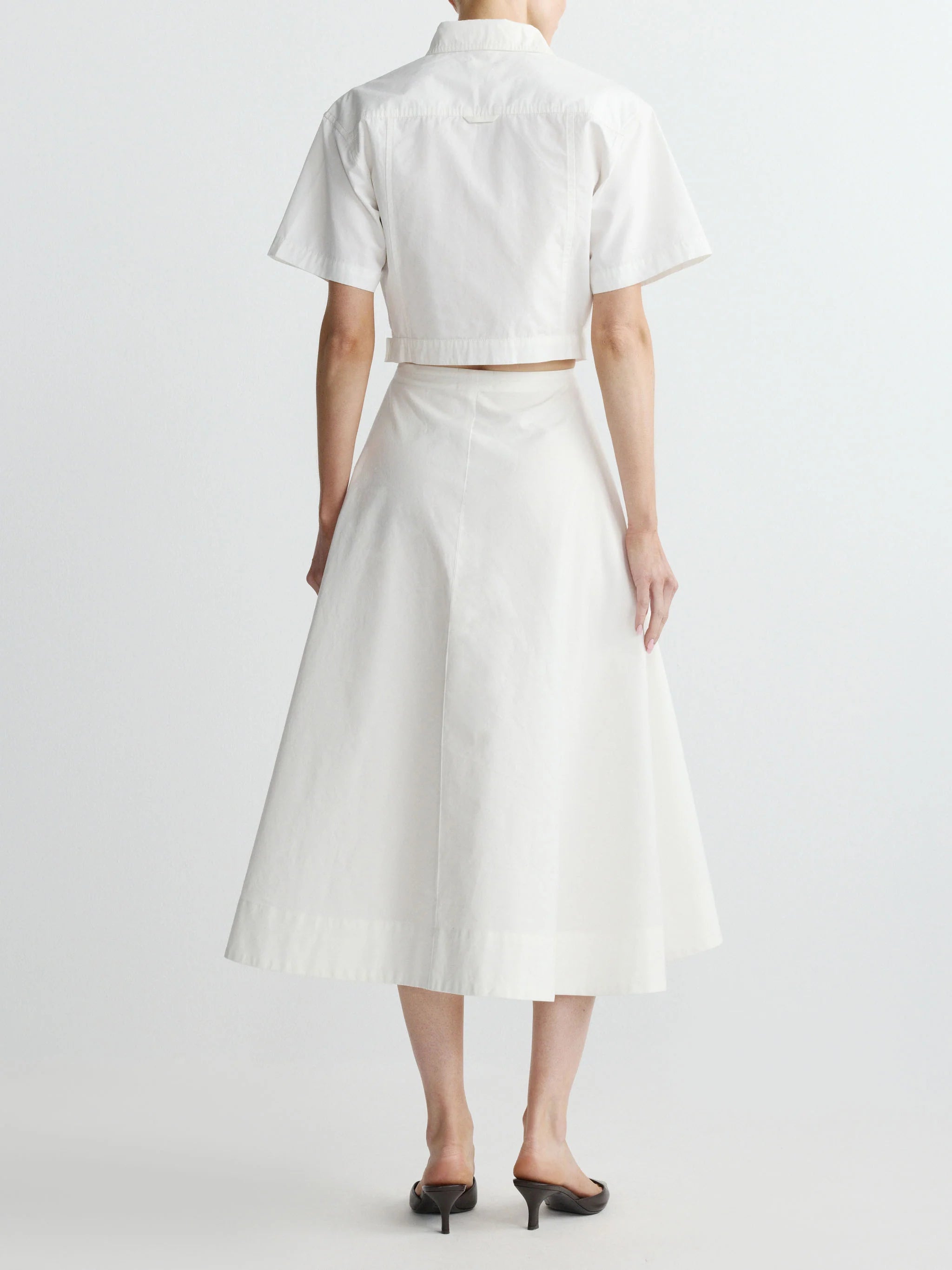 Peonie Skirt Midi - White Poplin