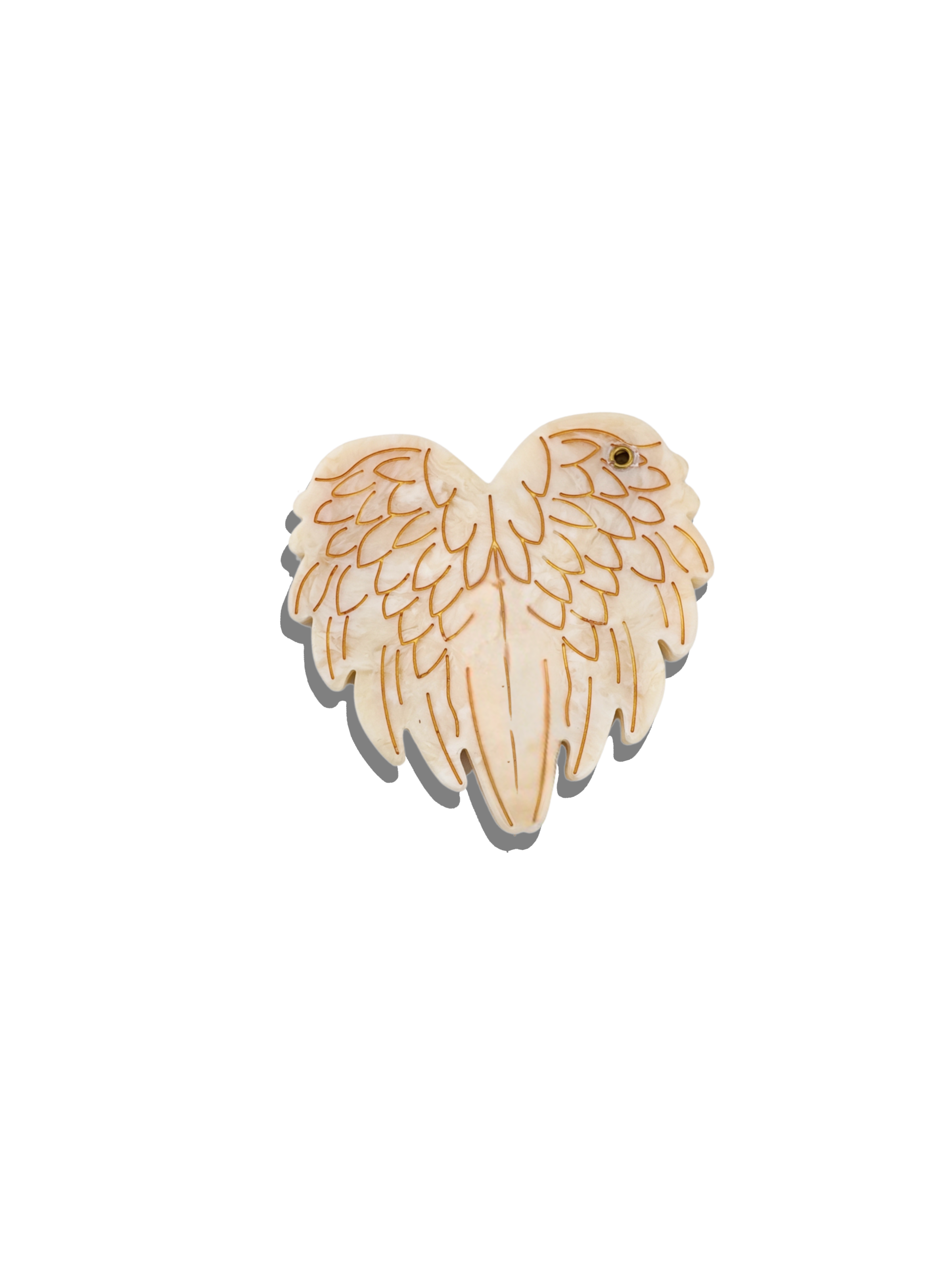 Solar Eclipse - Hand-painted Angel Wings Compact Mirror