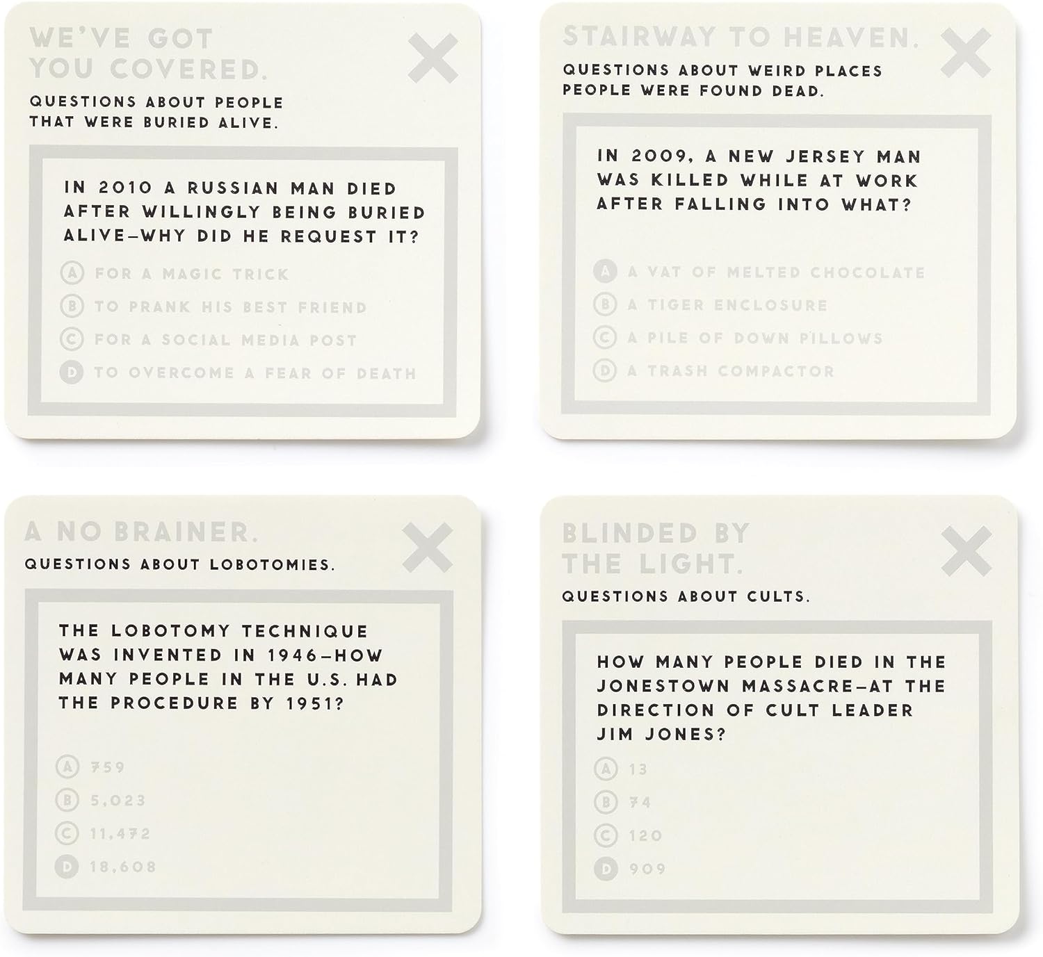 Truly Terrifying Trivia Card Game