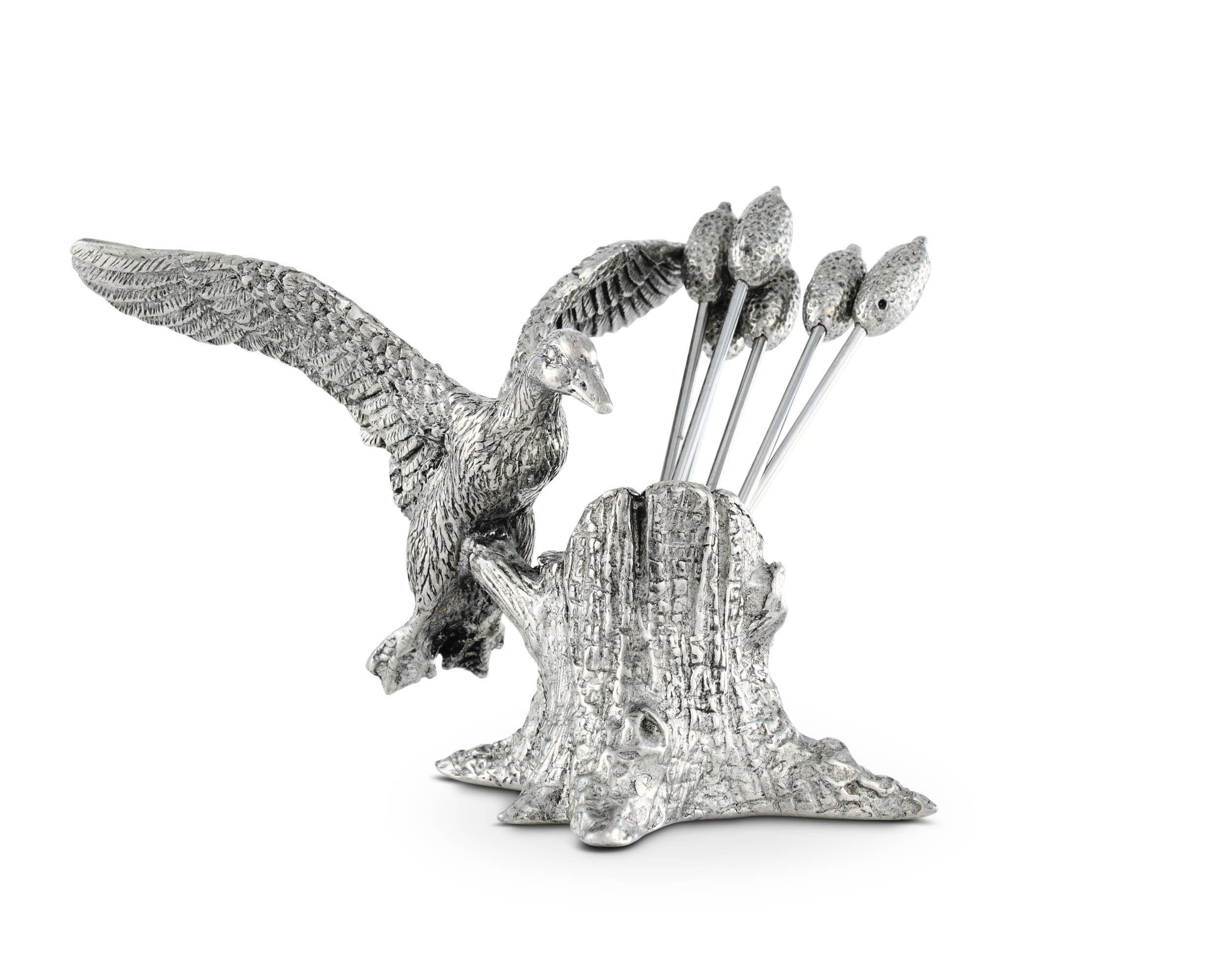 Pewter Cheese Pick Set - Mallard Duck