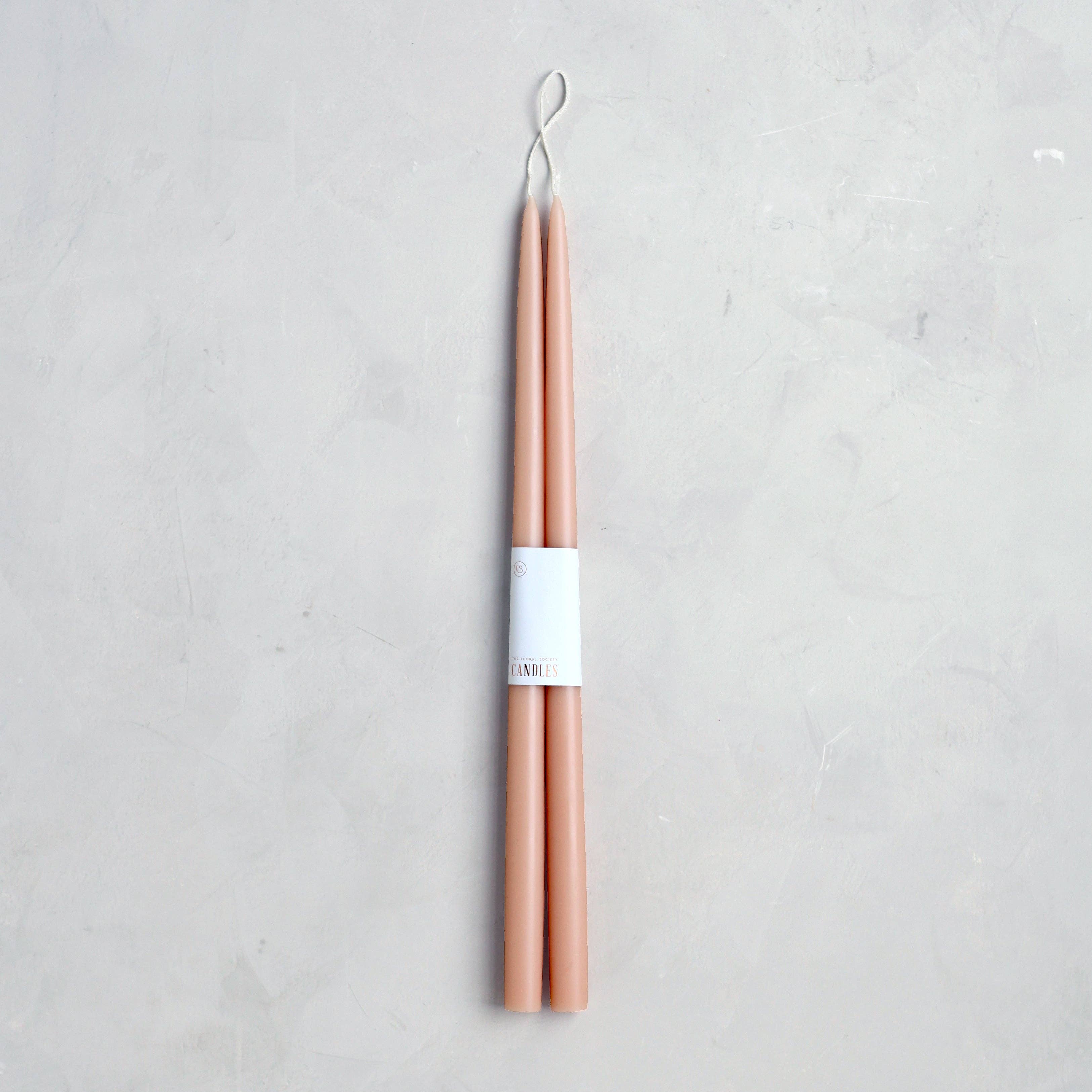 The Floral Society - 18" Original Dipped Taper Candles: Rose