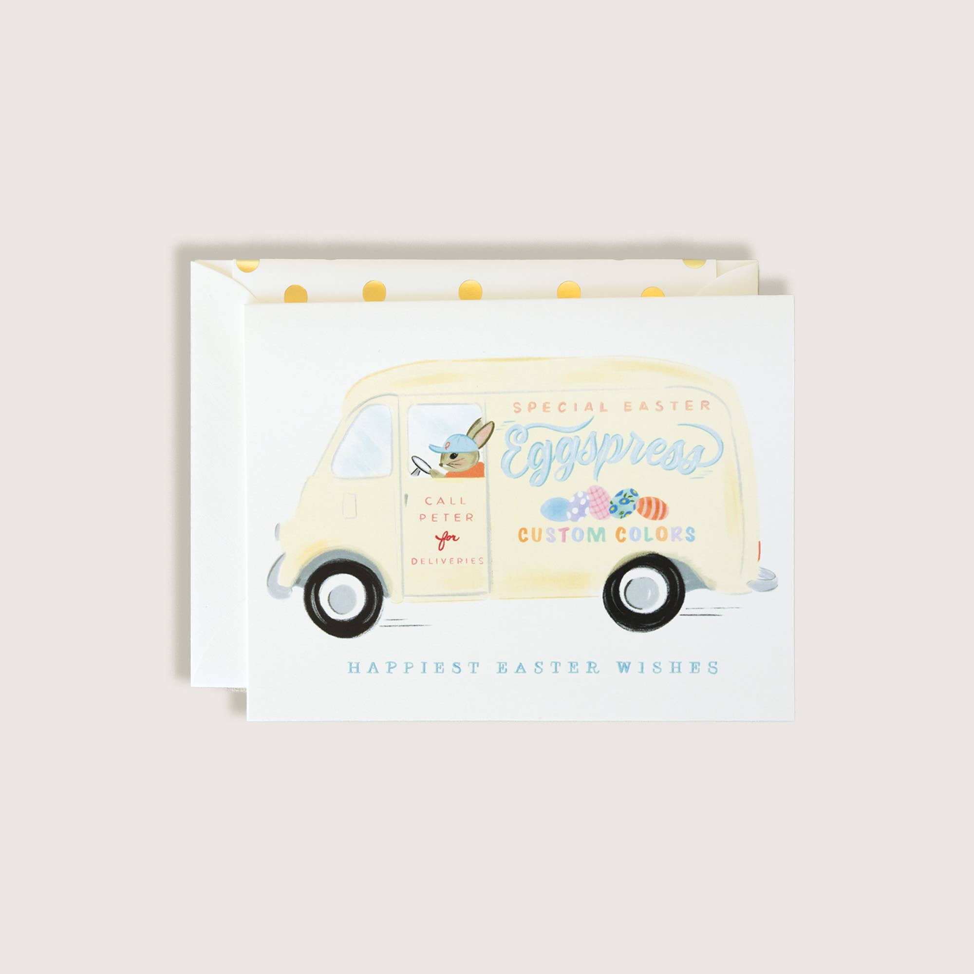 The First Snow - Easter Bunny Eggspress Truck Greeting Card