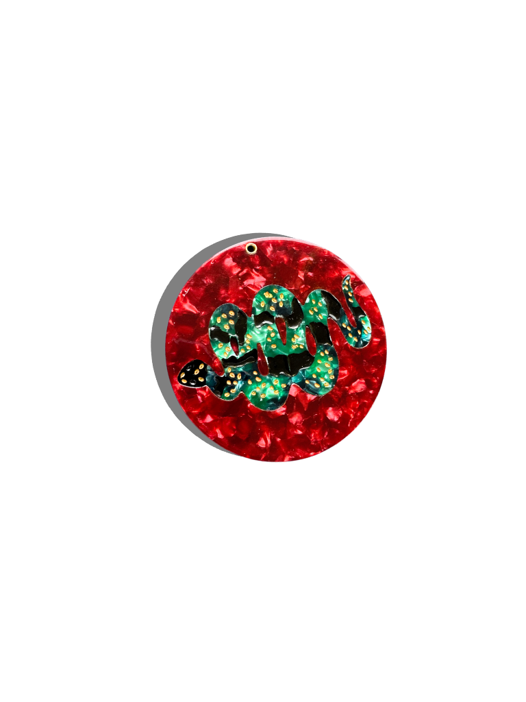 Solar Eclipse - Hand-painted Snake Compact Mirror | Eco-Friendly