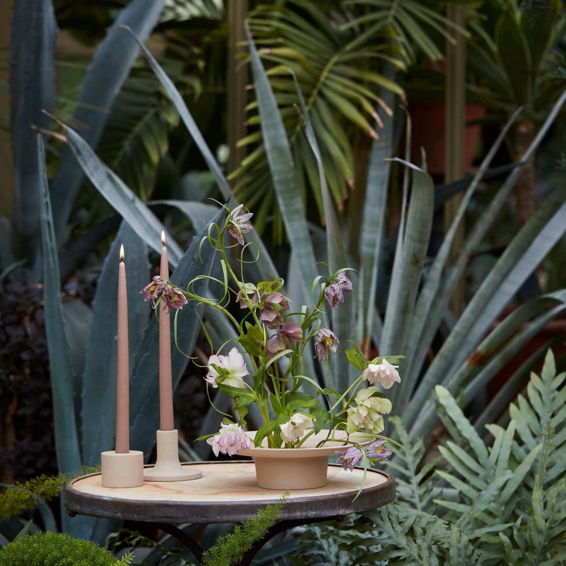 The Floral Society - 12" Original Dipped Taper Candles: Greige