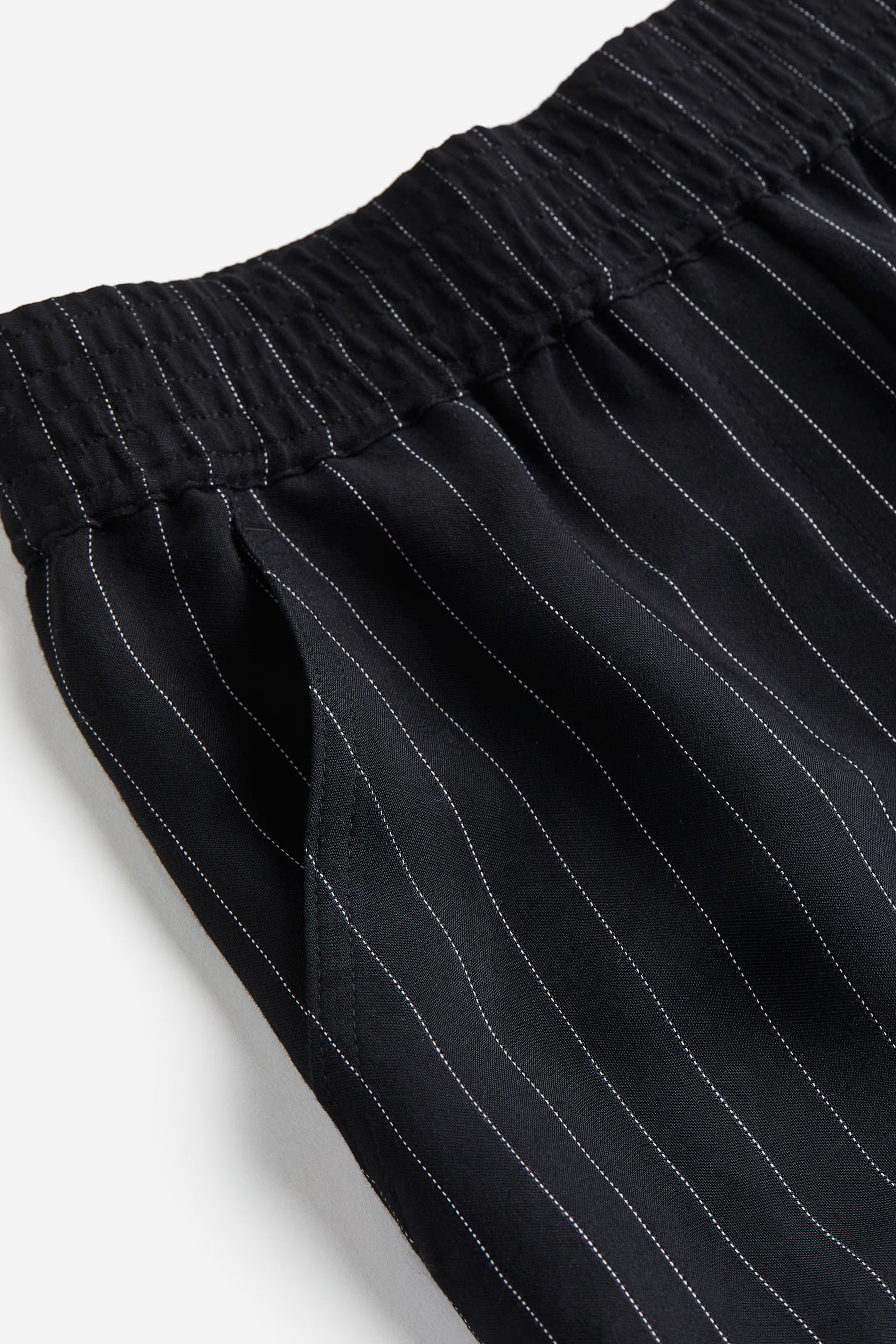 The Tracksuit Pintuck Pant - Black & Cream Pinstriped