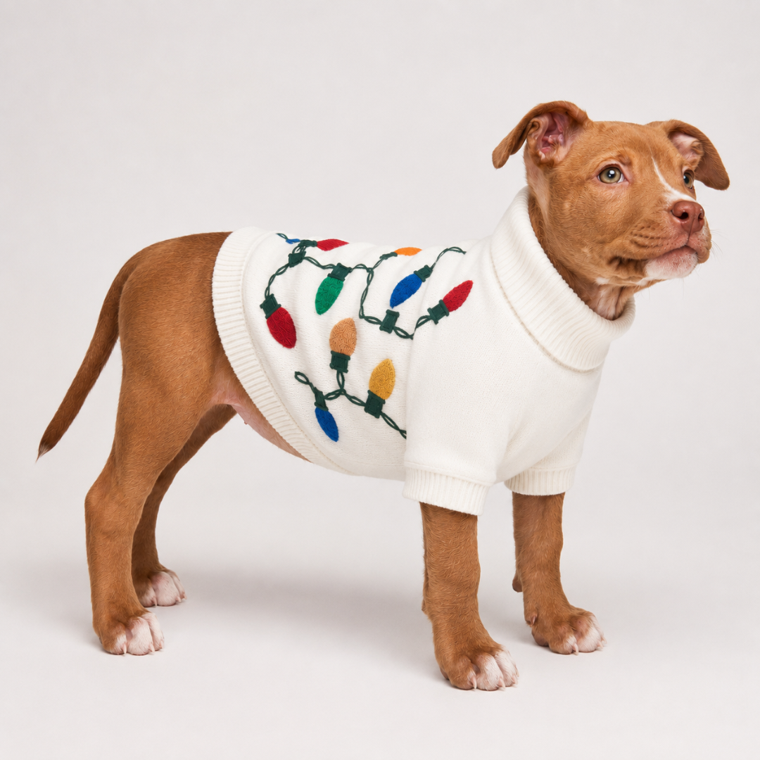 Found My Animal - Found My Animal Vintage Lights LED Dog Sweater: Small