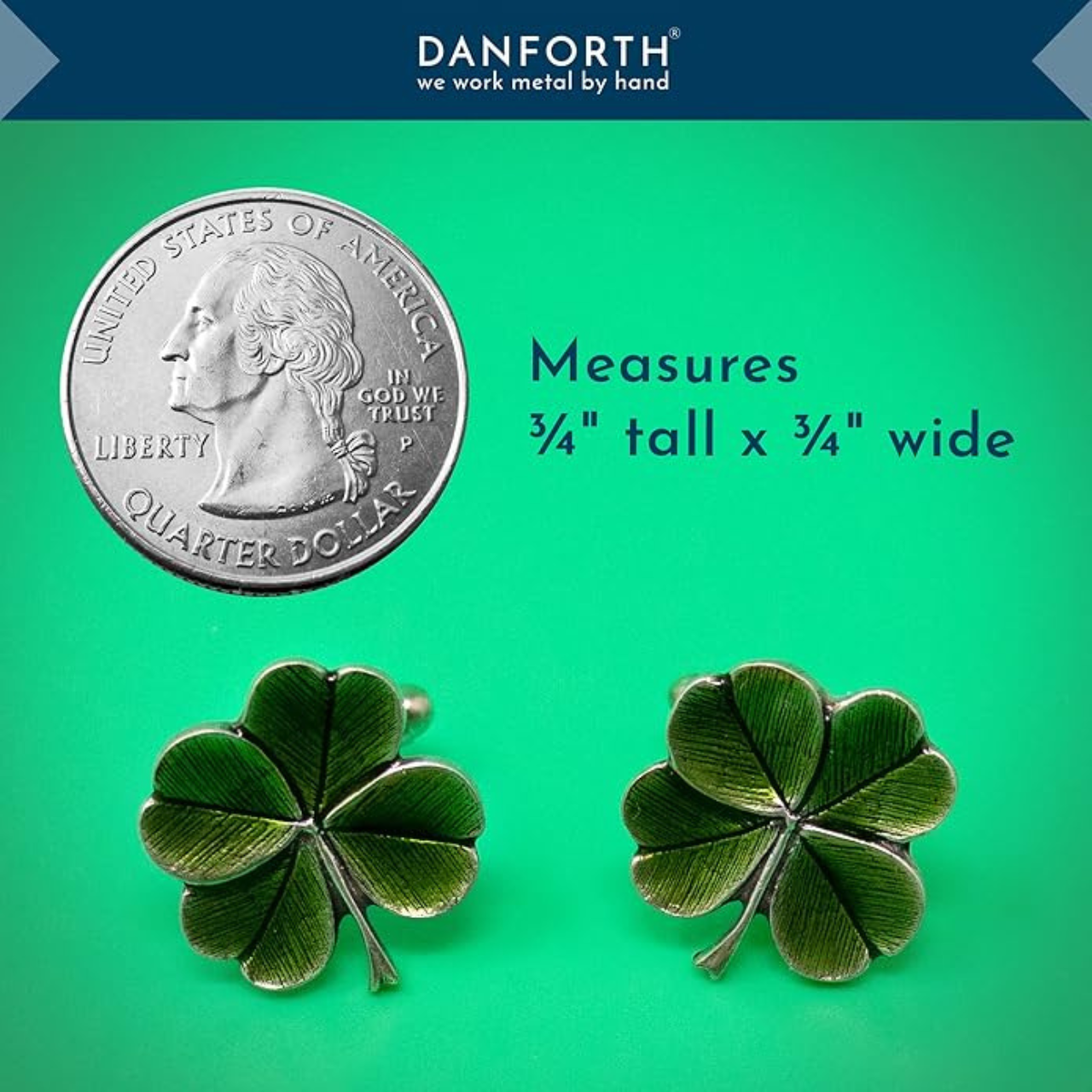 Danforth Pewter | Handcrafted Heirloom Quality Gifts - Clover / Green Cufflinks