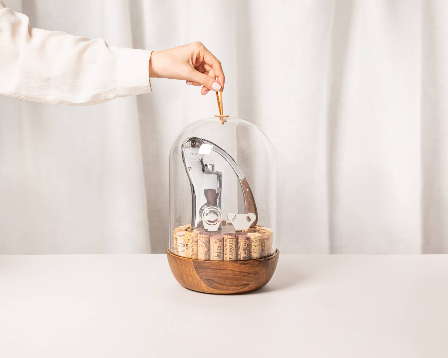 L'Atelier du Vin - USA - Wine Tools in a Wooden and Glass Set - OENO MOTION GROOM