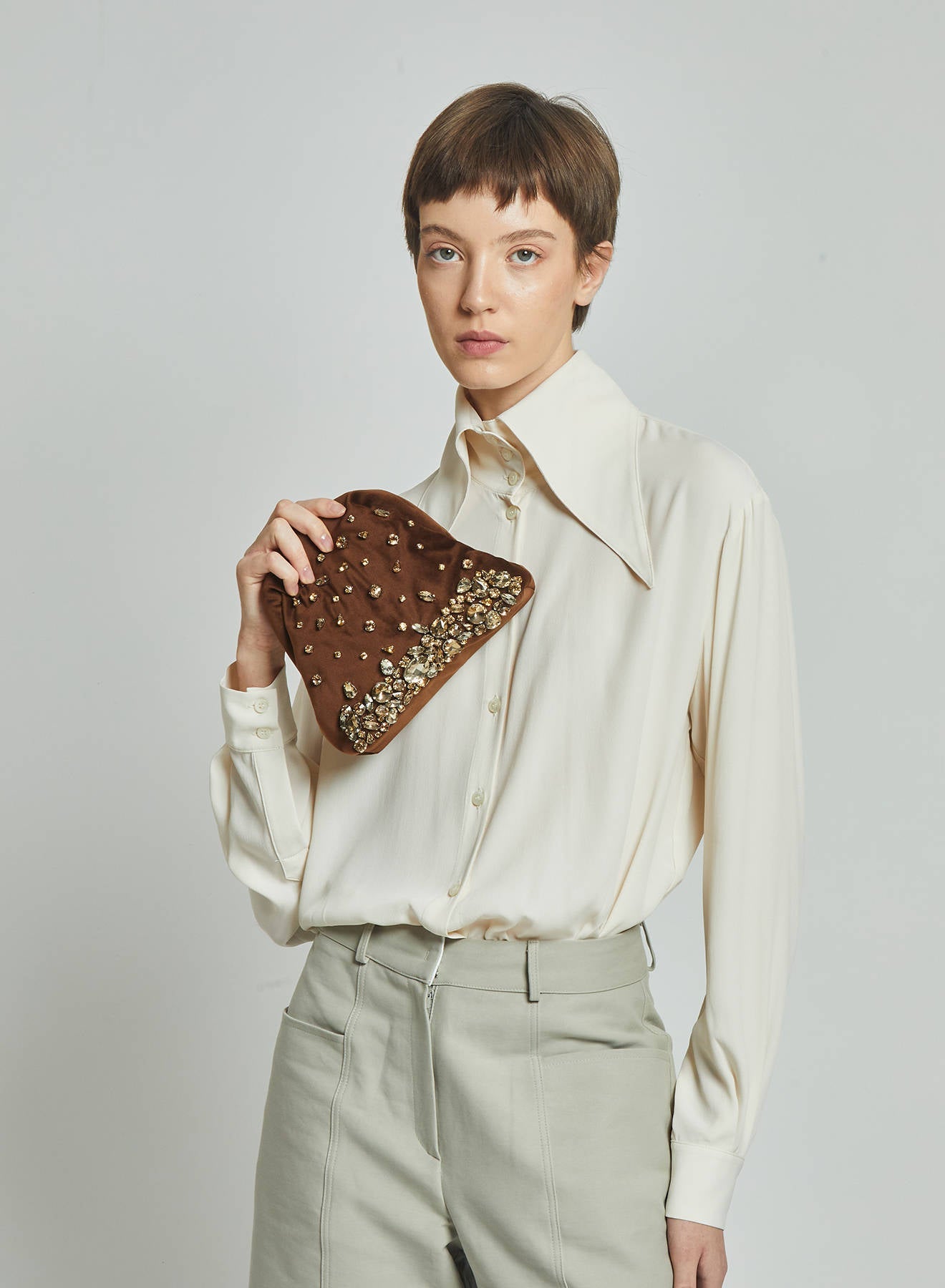 Pepita Clutch - Brown