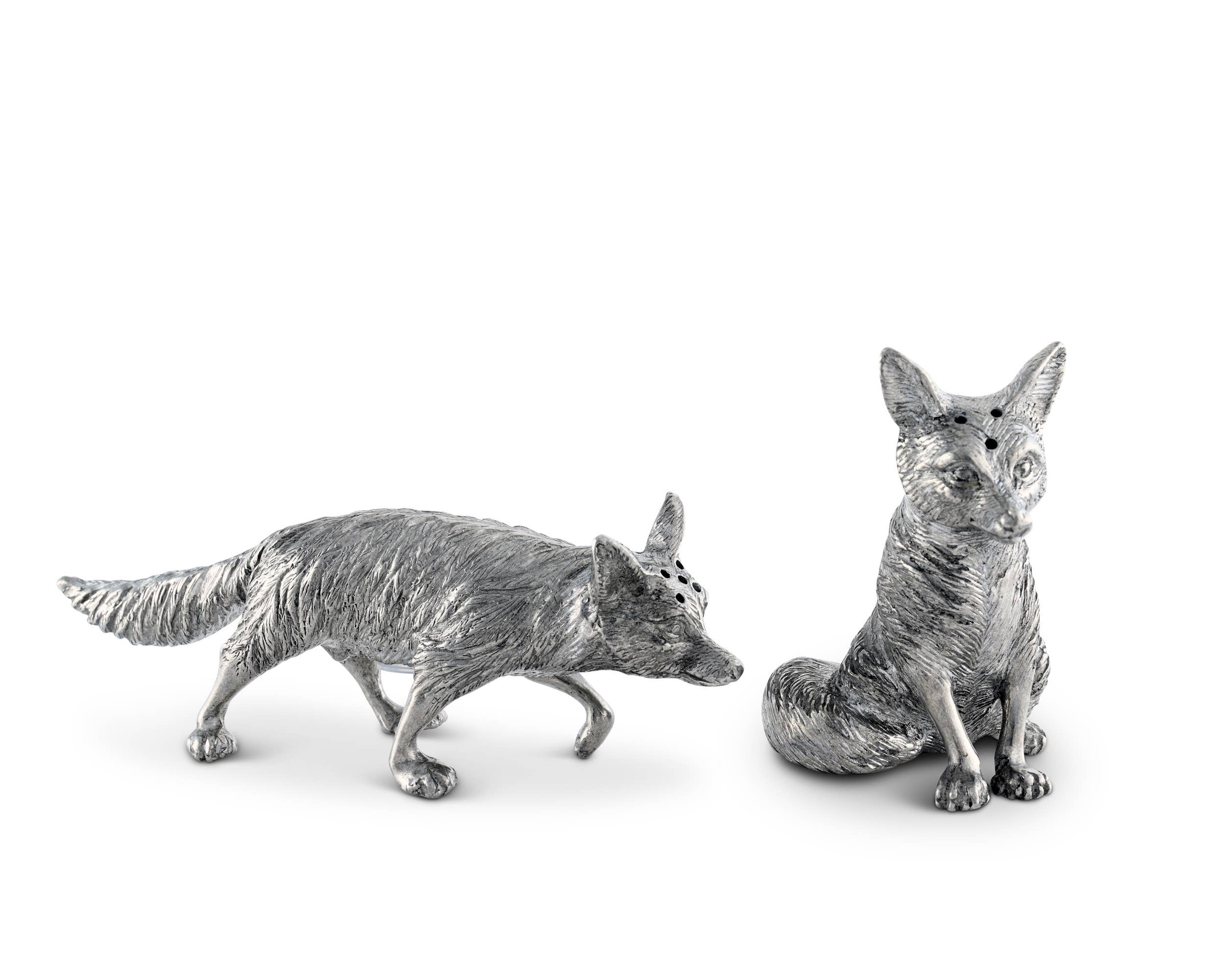Pewter Salt & Pepper Set - Foxes