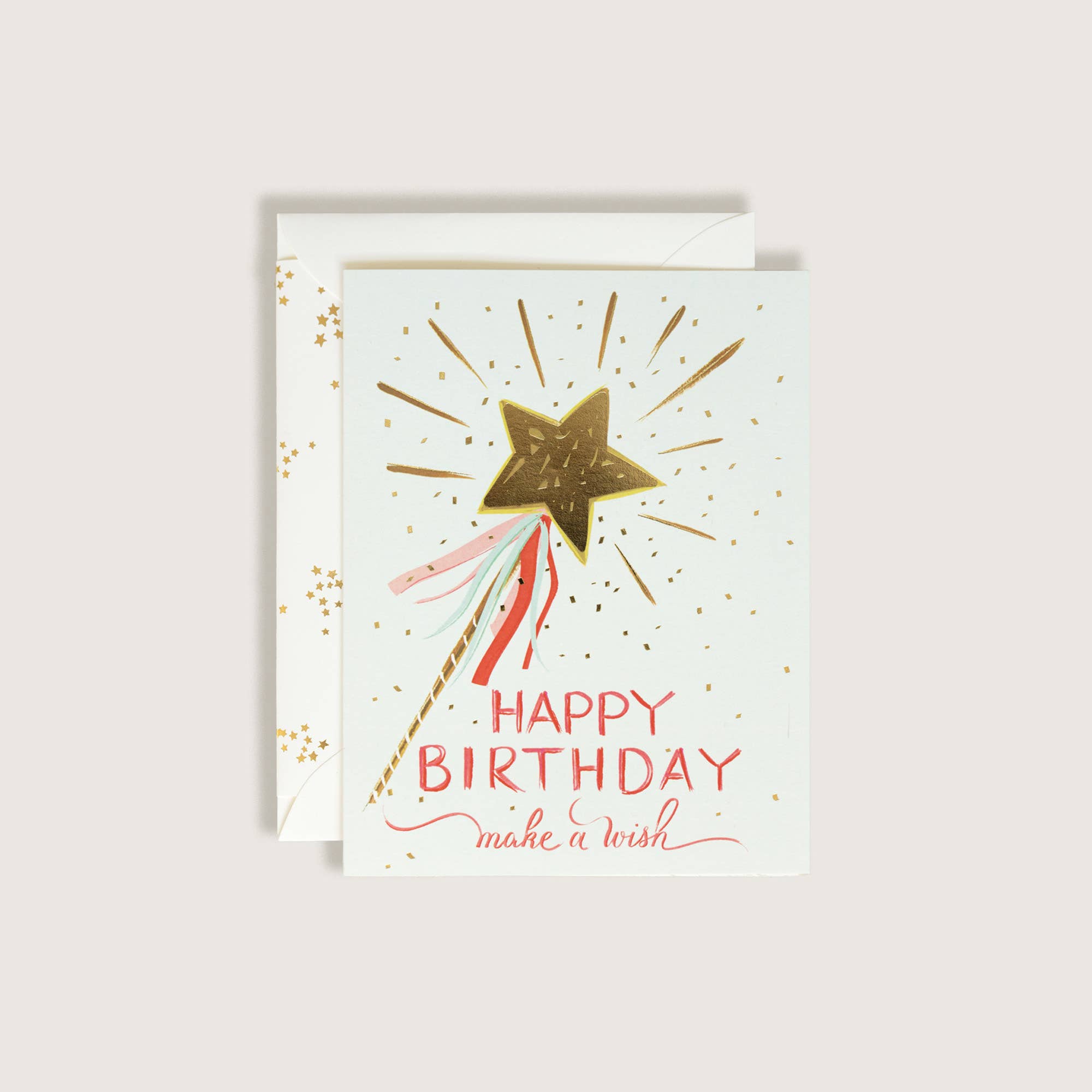 The First Snow - Make a Wish Stars and Wand Birthday Greeting Card