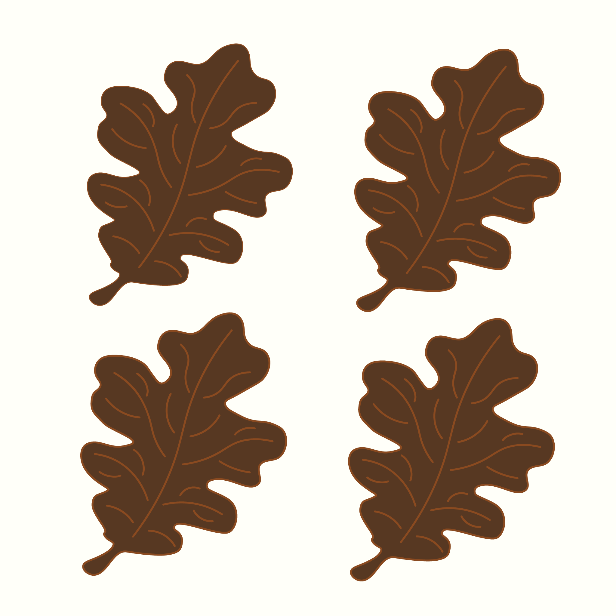 House of Gleason - Oak Leaf Linen Cocktail Napkins - Set of 4