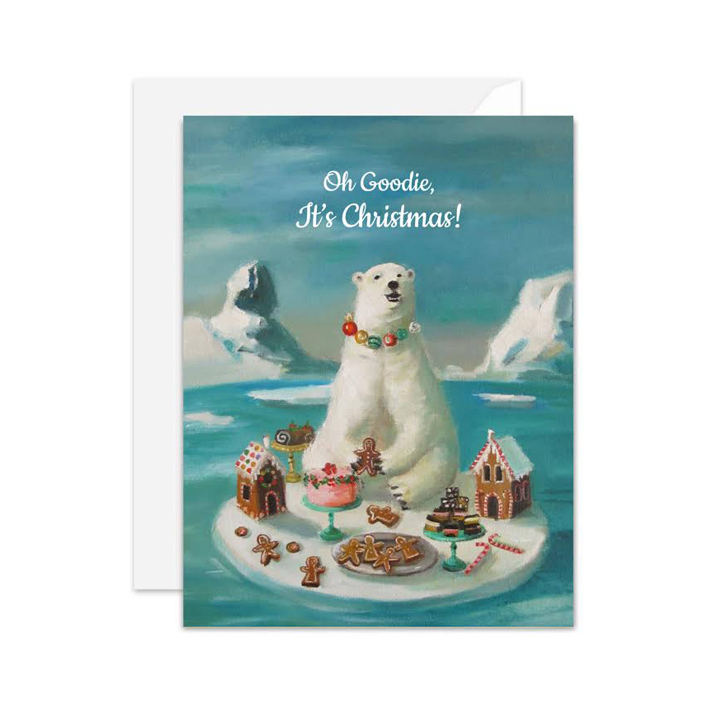 JANET HILL STUDIO - Goodie Bear Christmas Card
