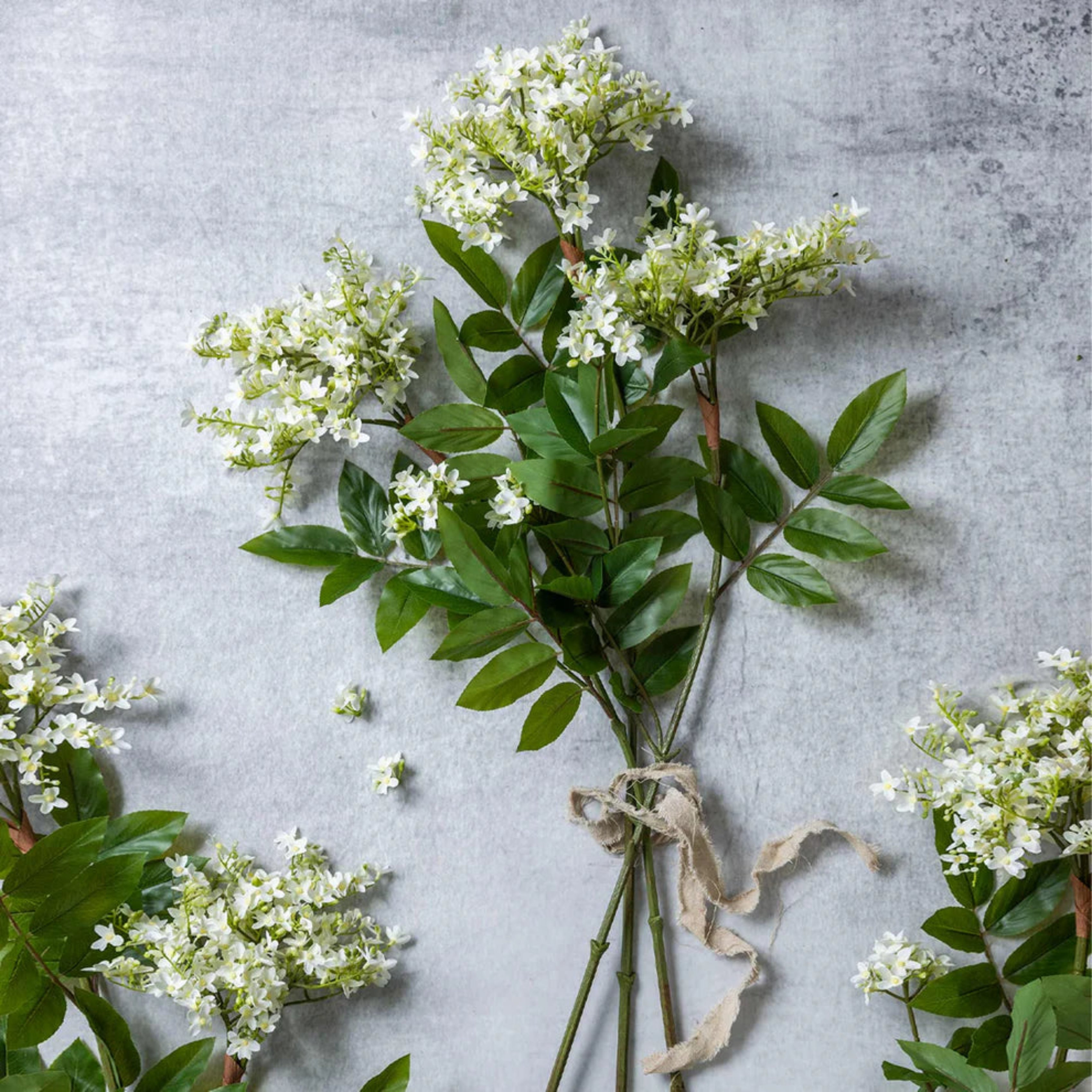 Artificial Lilac Stem - White