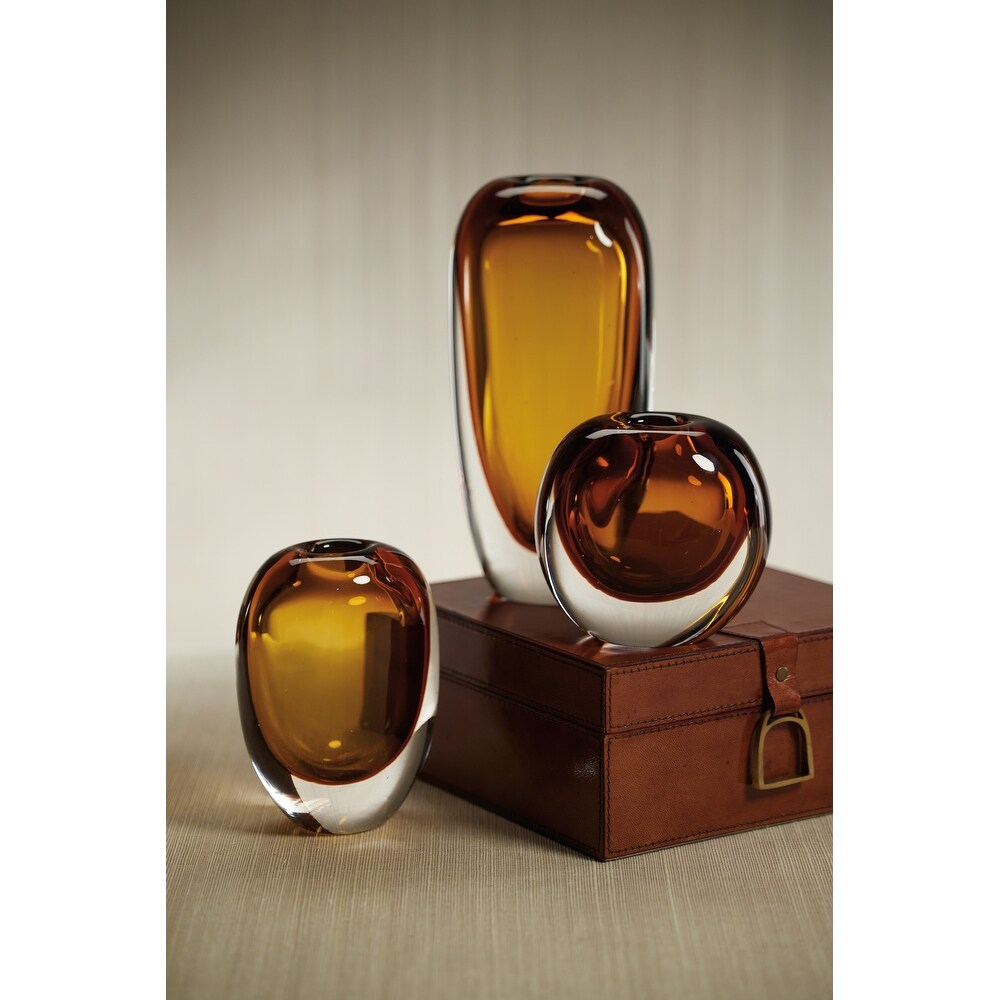 Amber Blown Glass Vase - Large