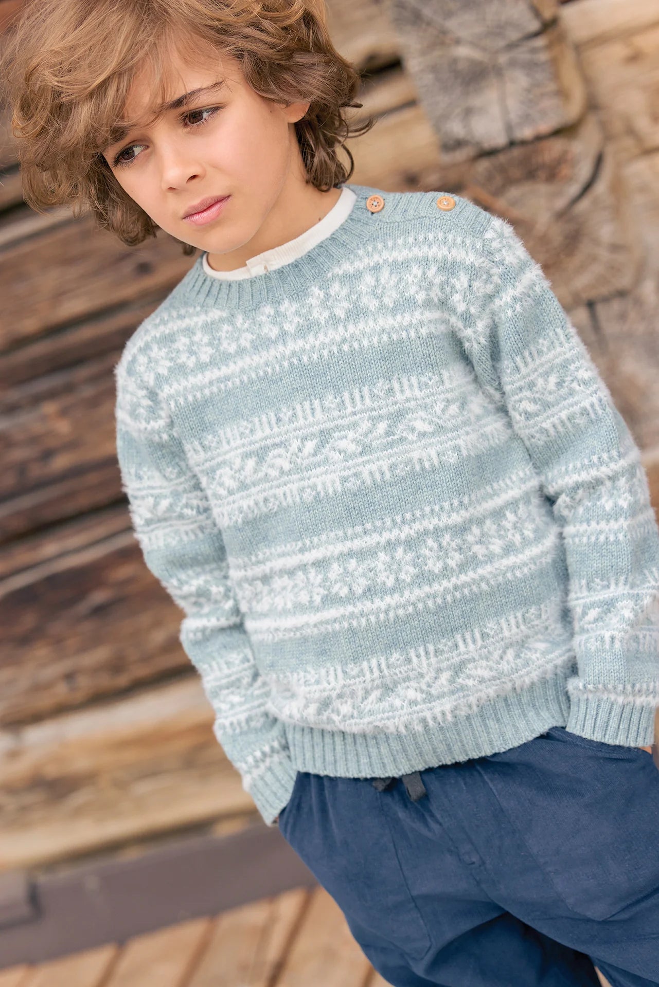 Loustic Blue Frosted Sweater