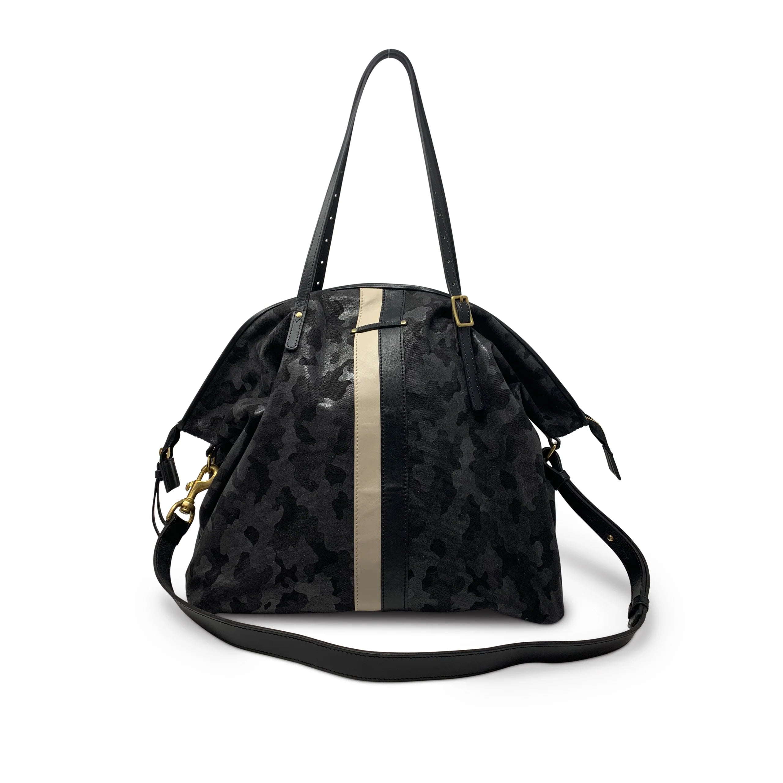 Black Canvas Camo Crossbody