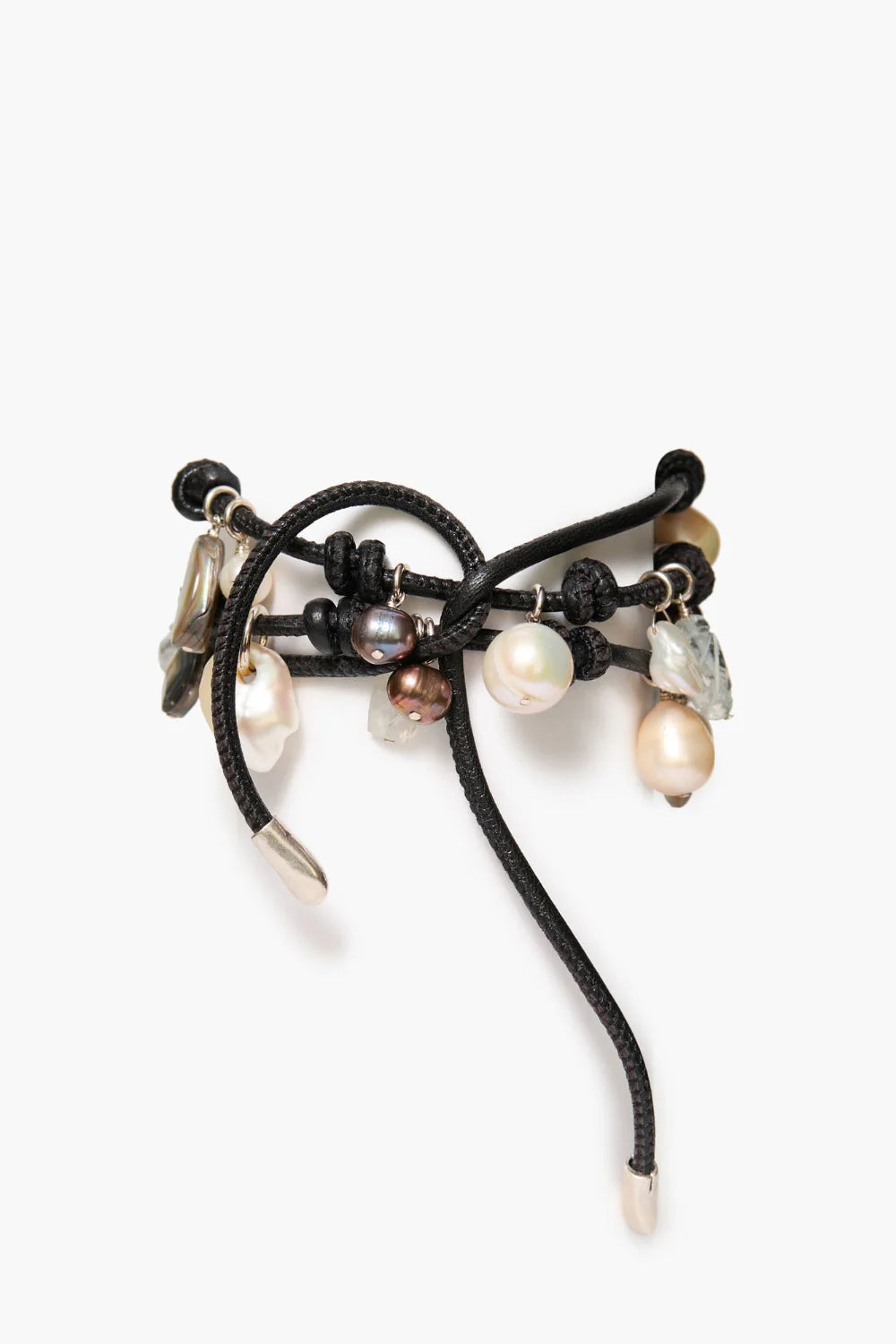 Lea Leather Three Wrap Bracelet - Black