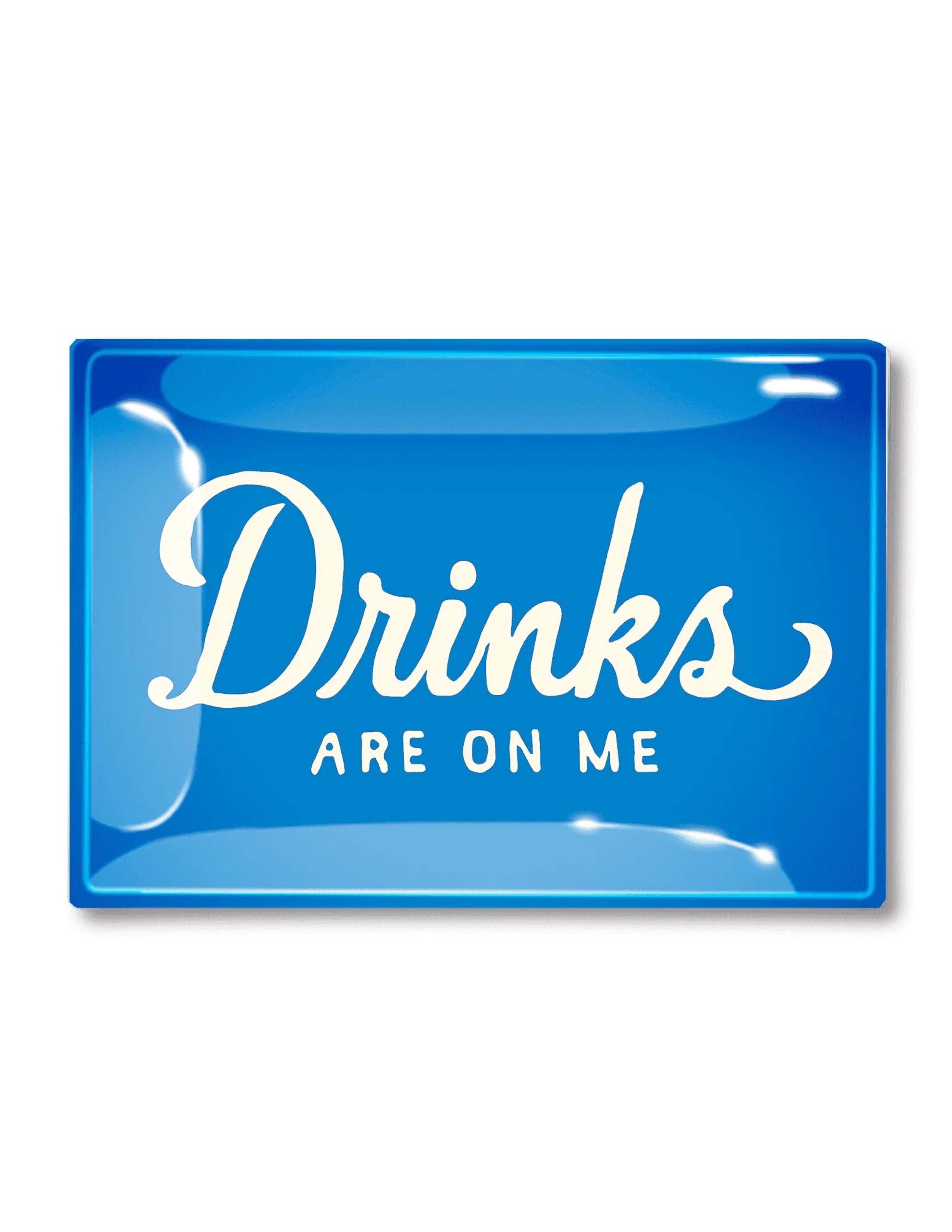 Drinks Are On Me Decoupage Glass Tray - Blue