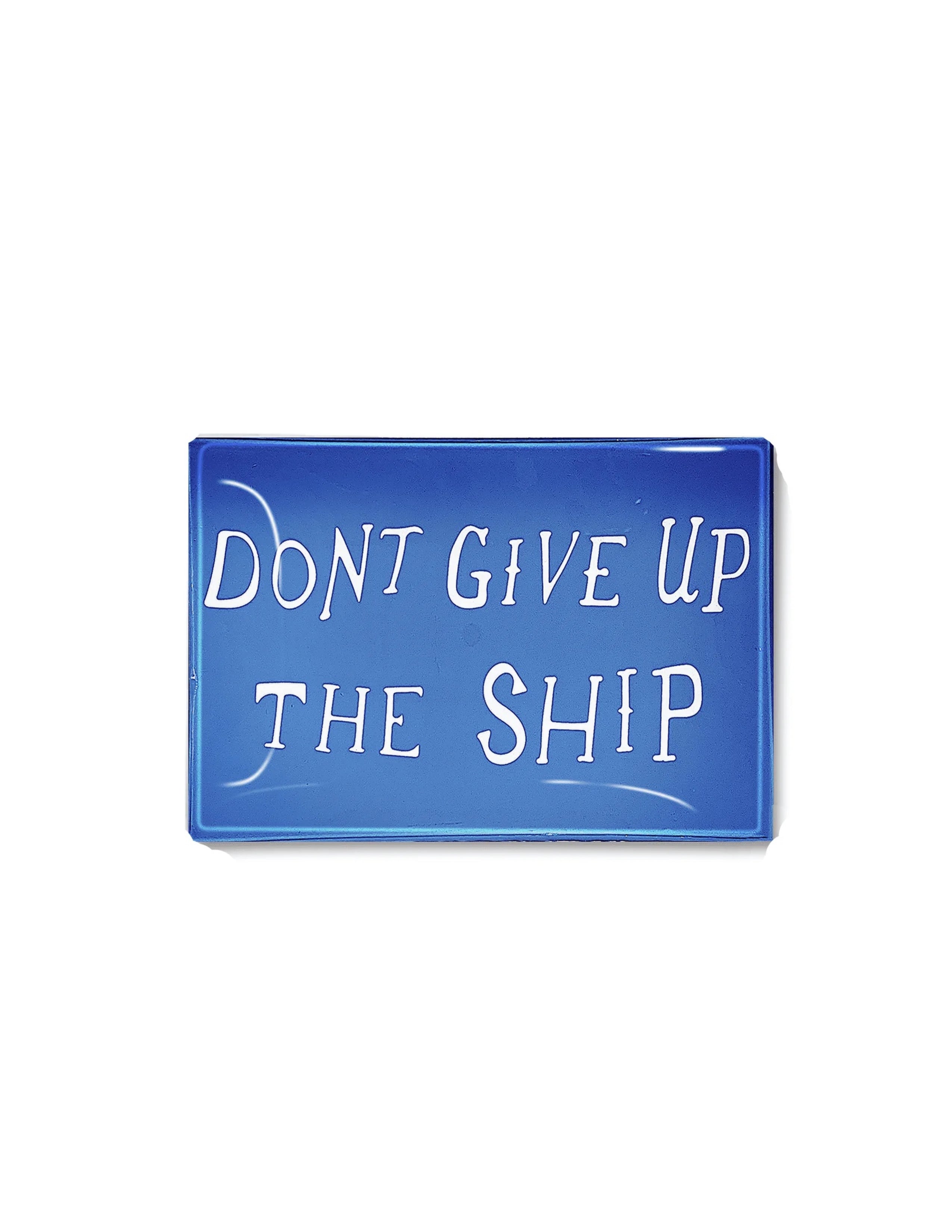 Don't Give Up The Ship Decoupage Glass Tray
