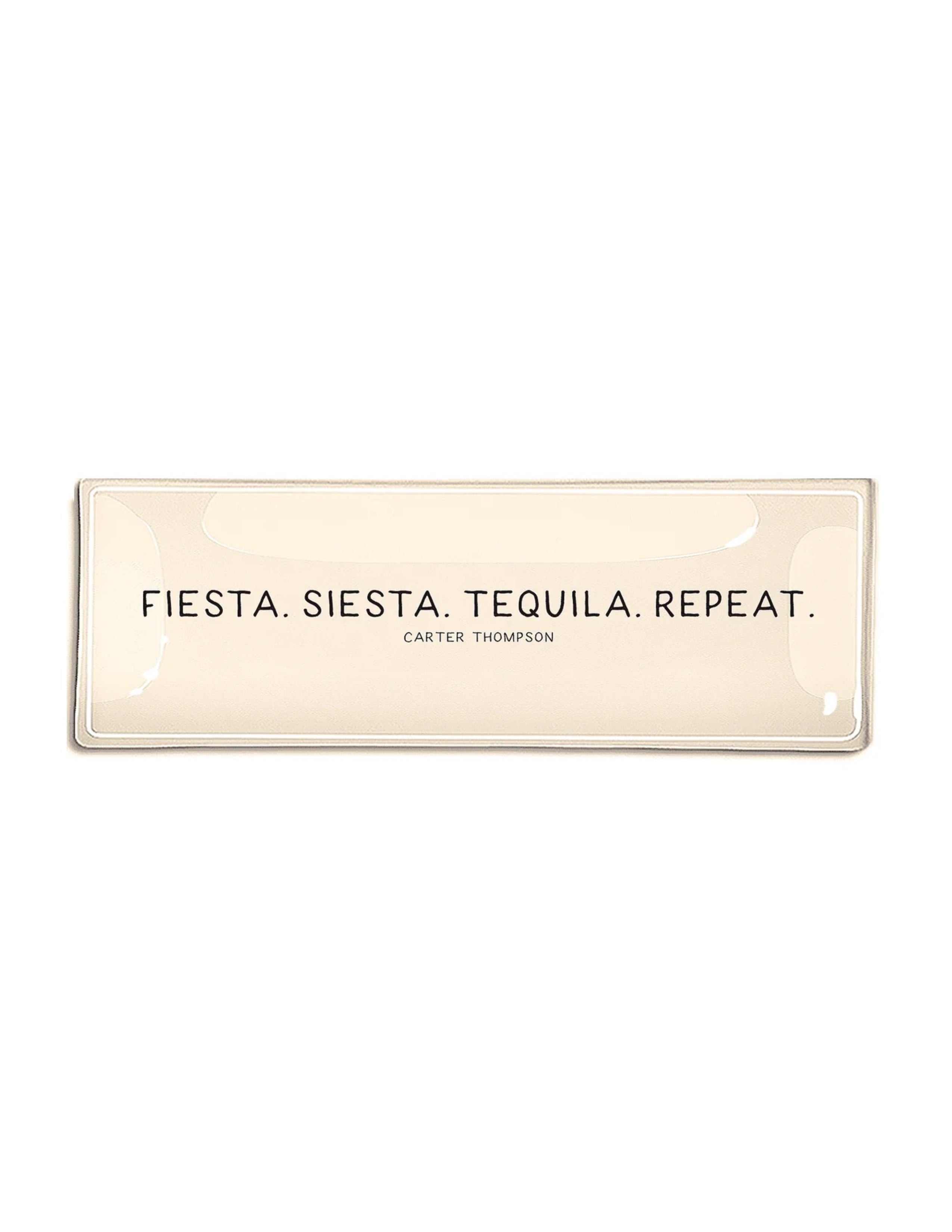 Fiesta. Siesta. Tequila. Repeat. Decoupage Glass Tray