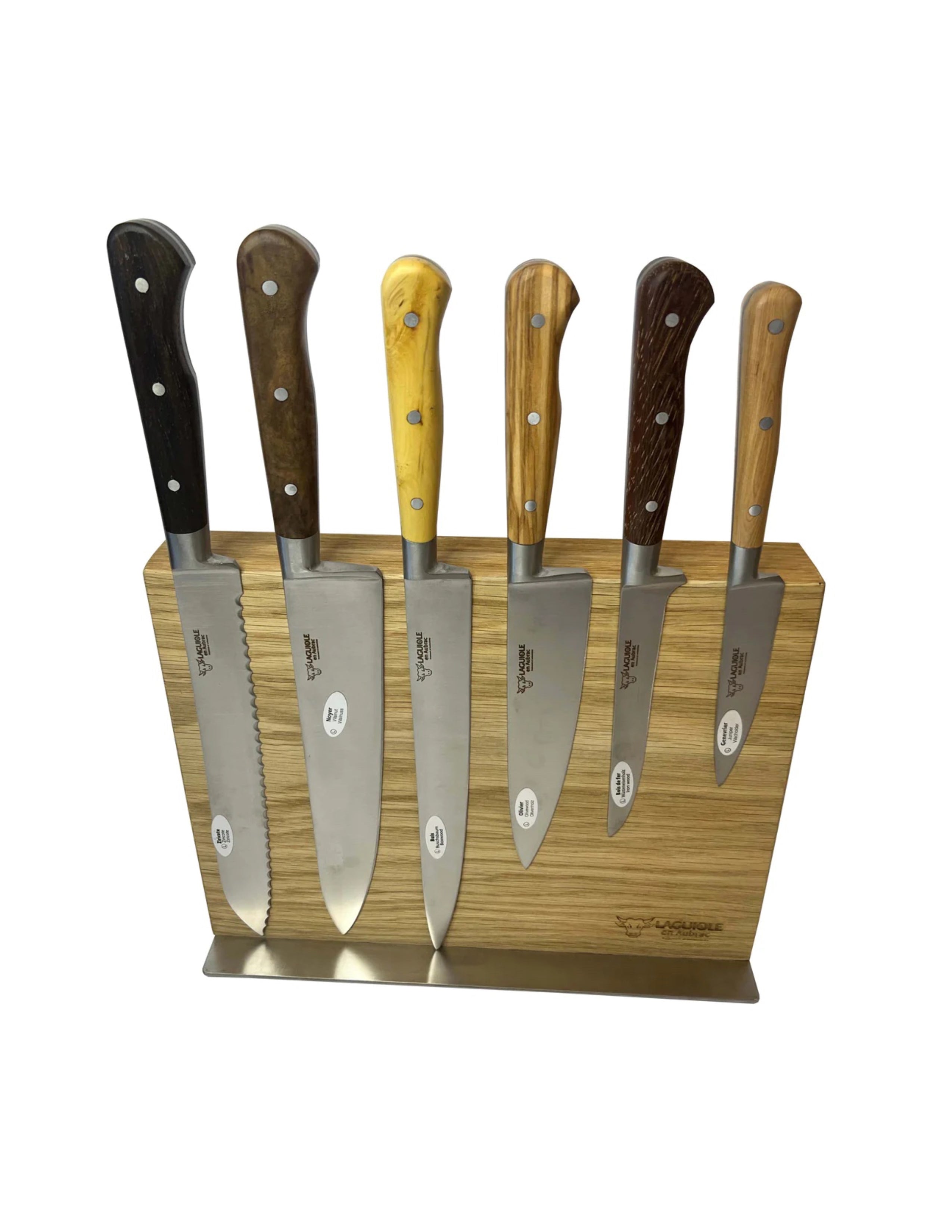 Kitchen Knife Block Set of 6 - Mixed Wood