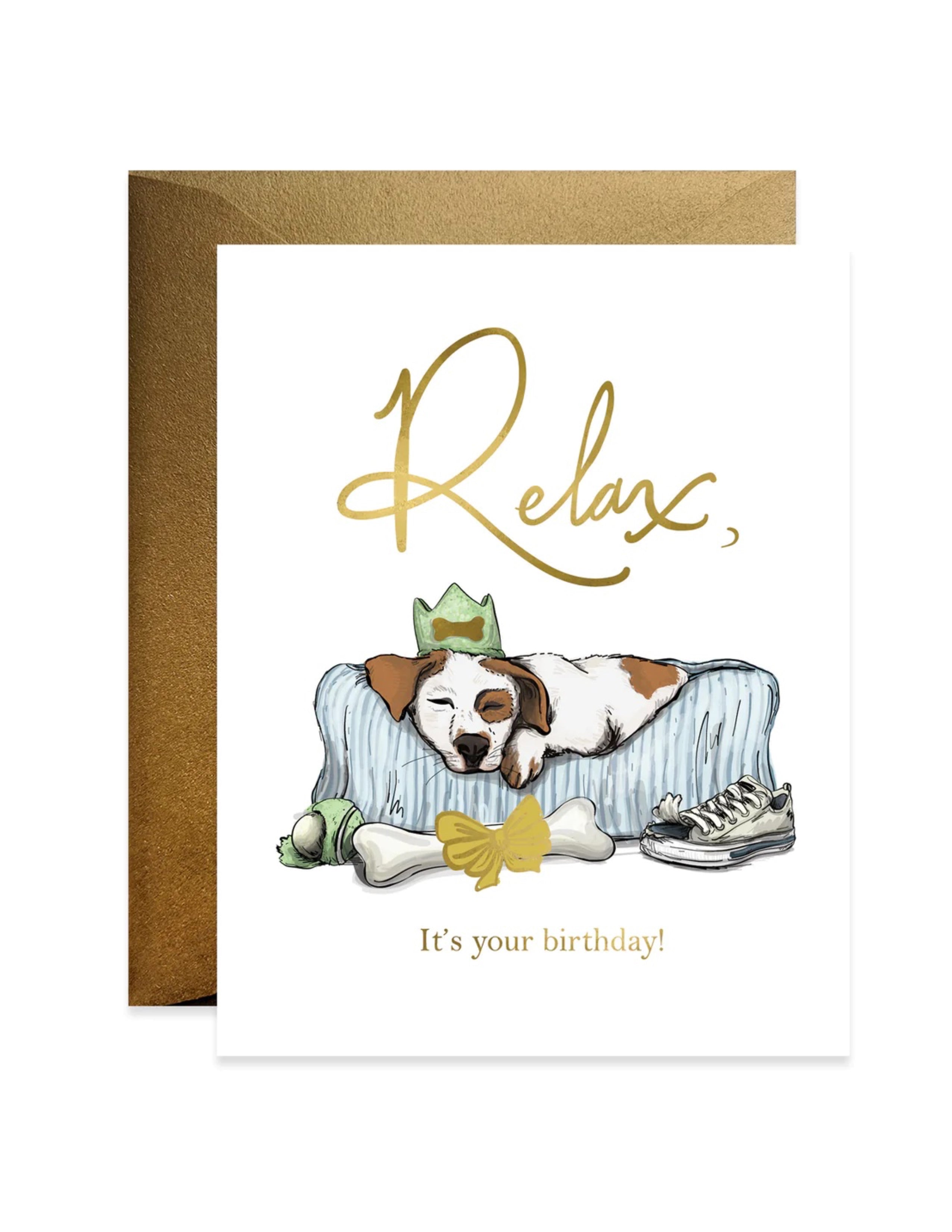 Relax Puppy Birthday Card