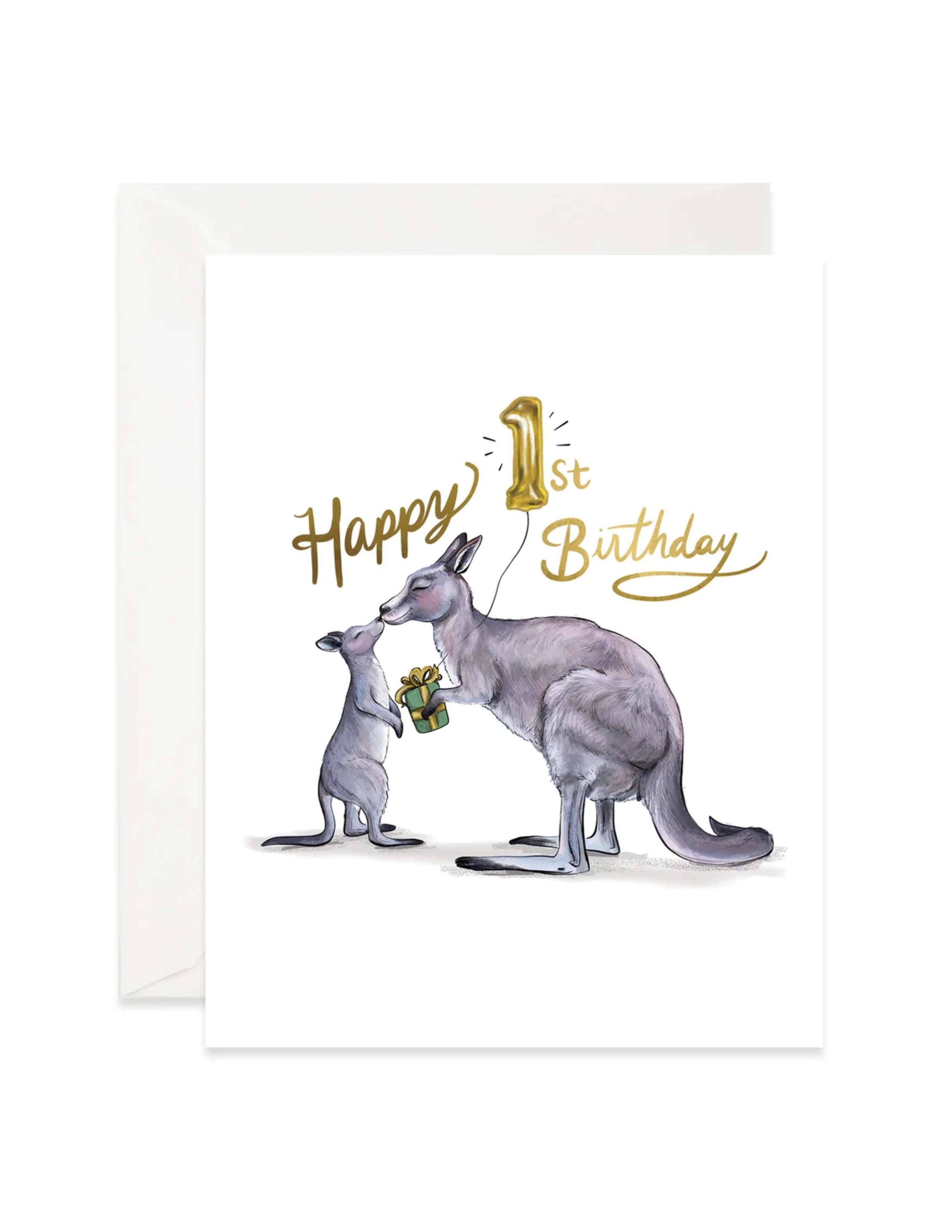 1st Birthday Kangaroo Card