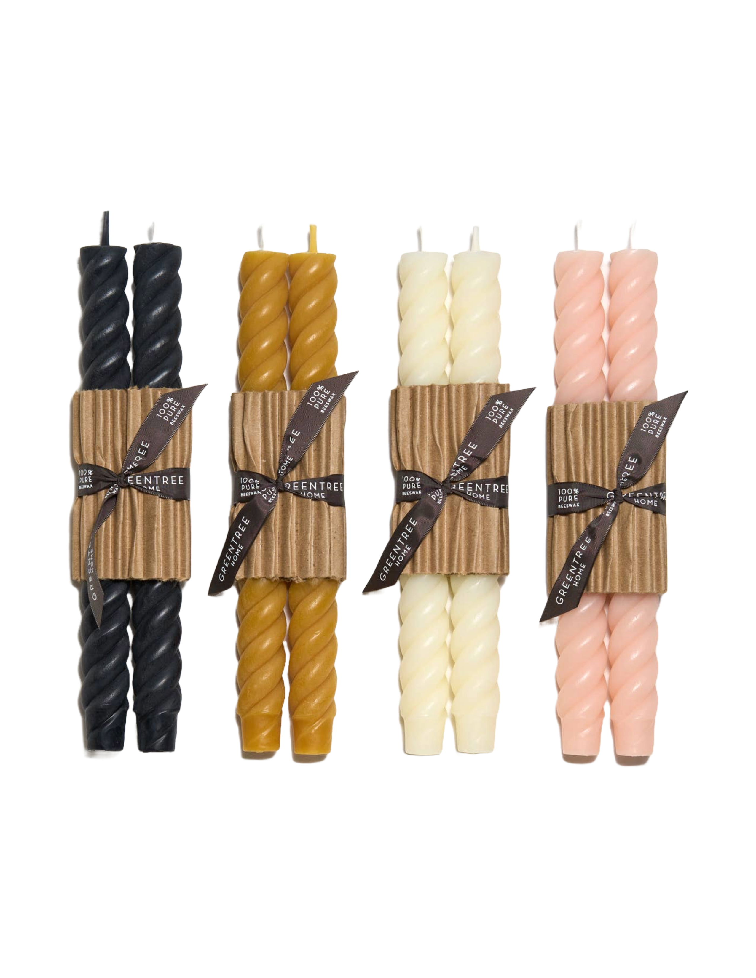 Rope Tapers Candles - Cream