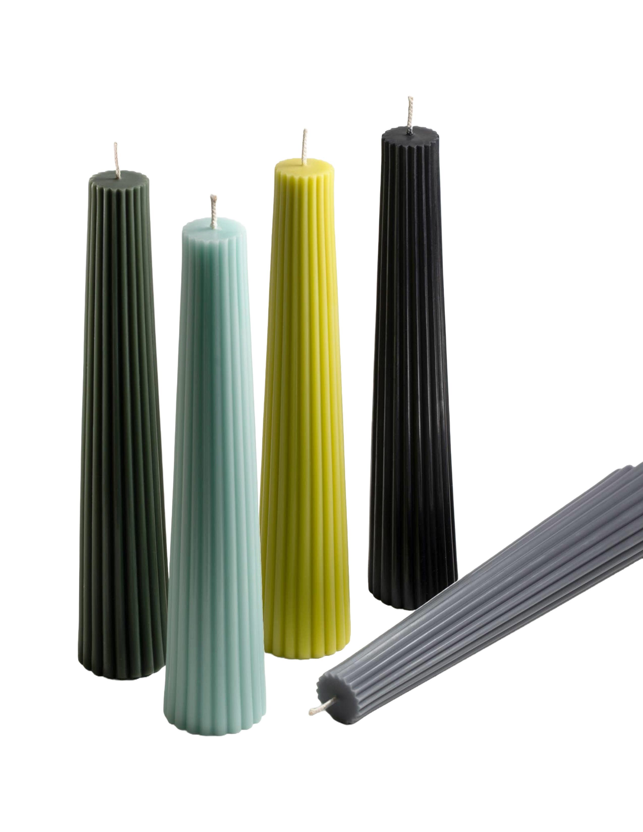 Fluted Pillar Candle - Bamboo