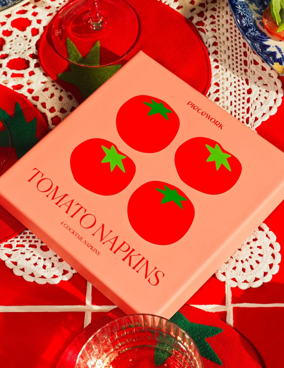 Cocktail Napkins Set Of 4 - Tomato