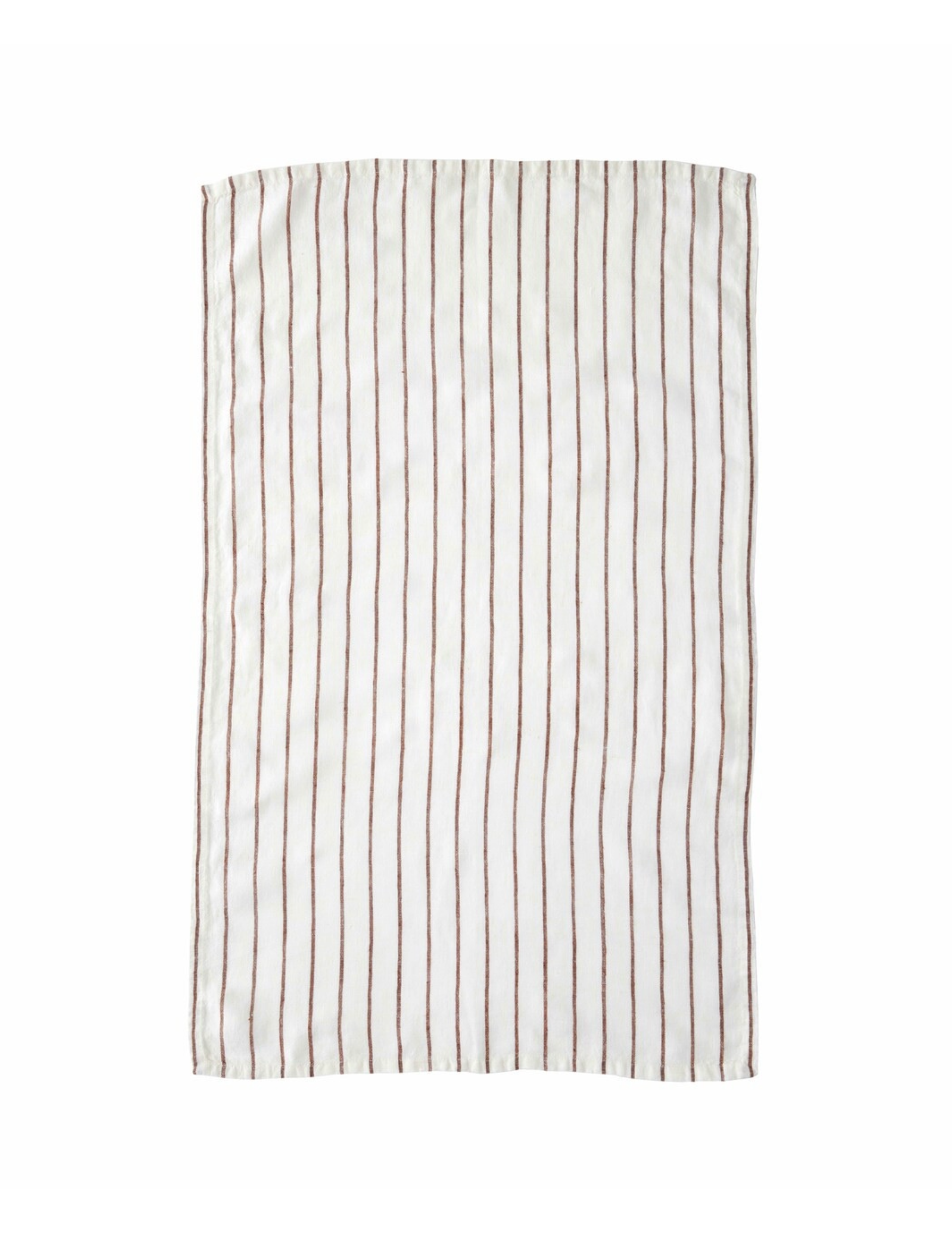 Belmont Striped Linen Tea Towel Set of 2 - Earth