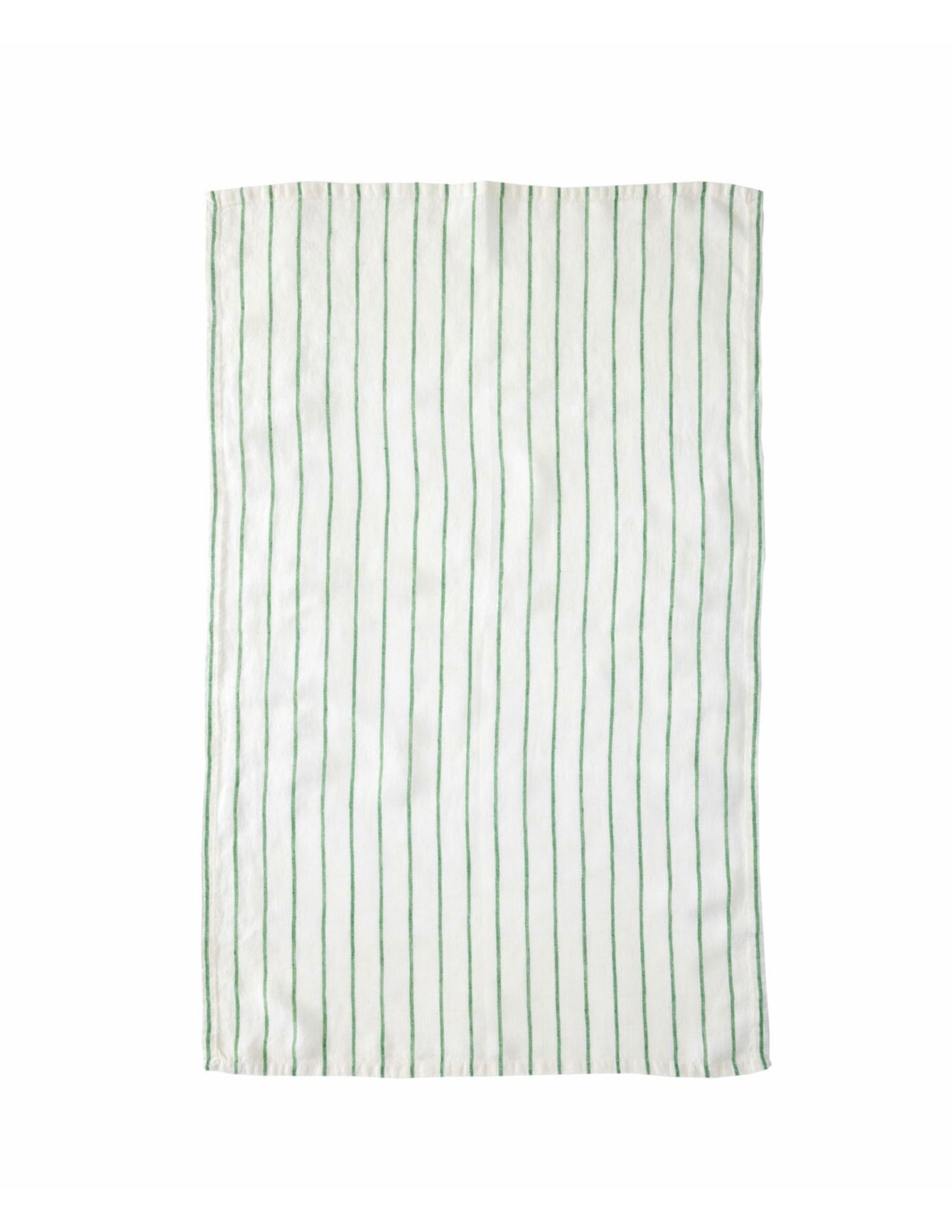 Belmont Striped Linen Tea Towel Set of 2 - Leaf