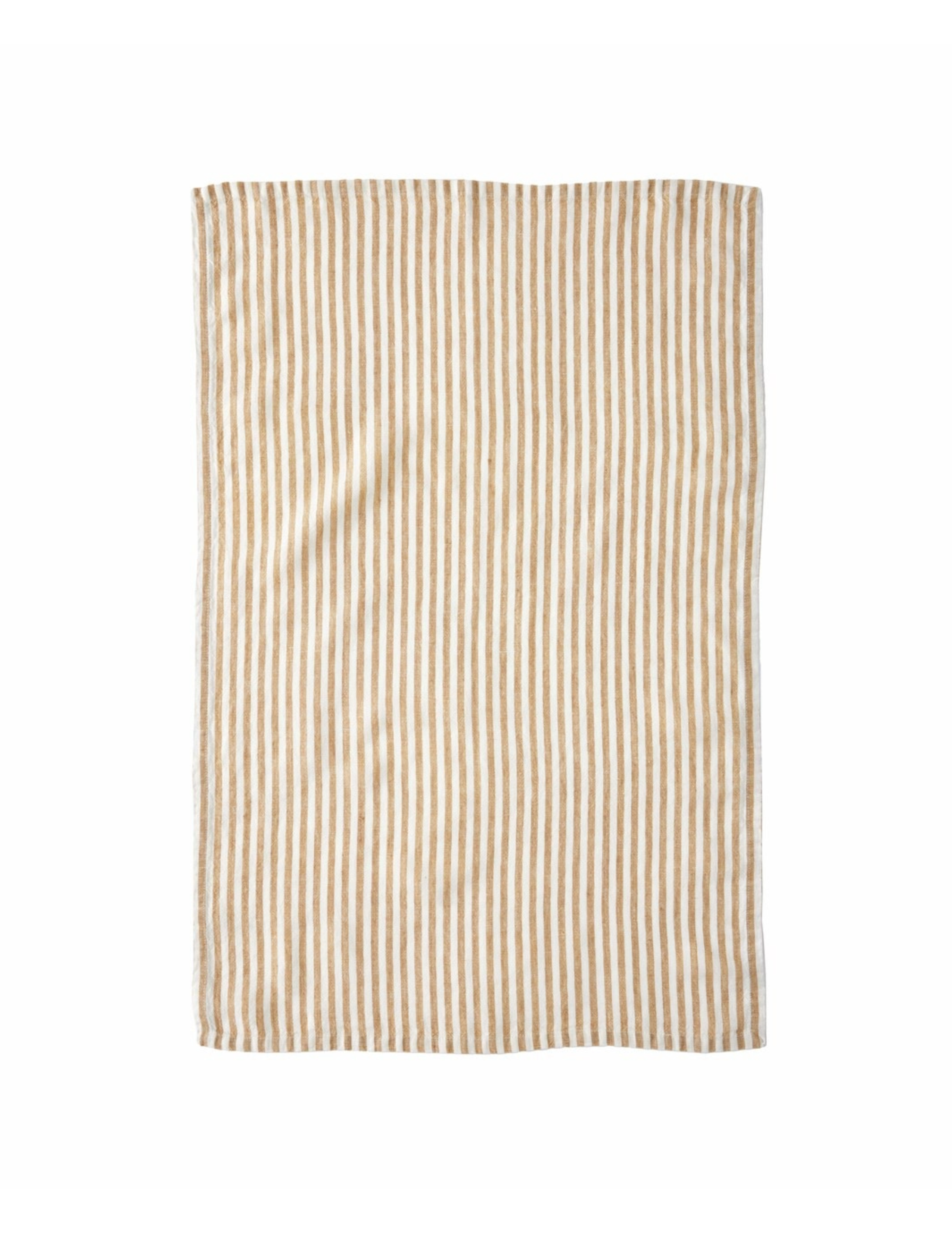 Tangier Striped Linen Tea Towel Set of 2 - Dune