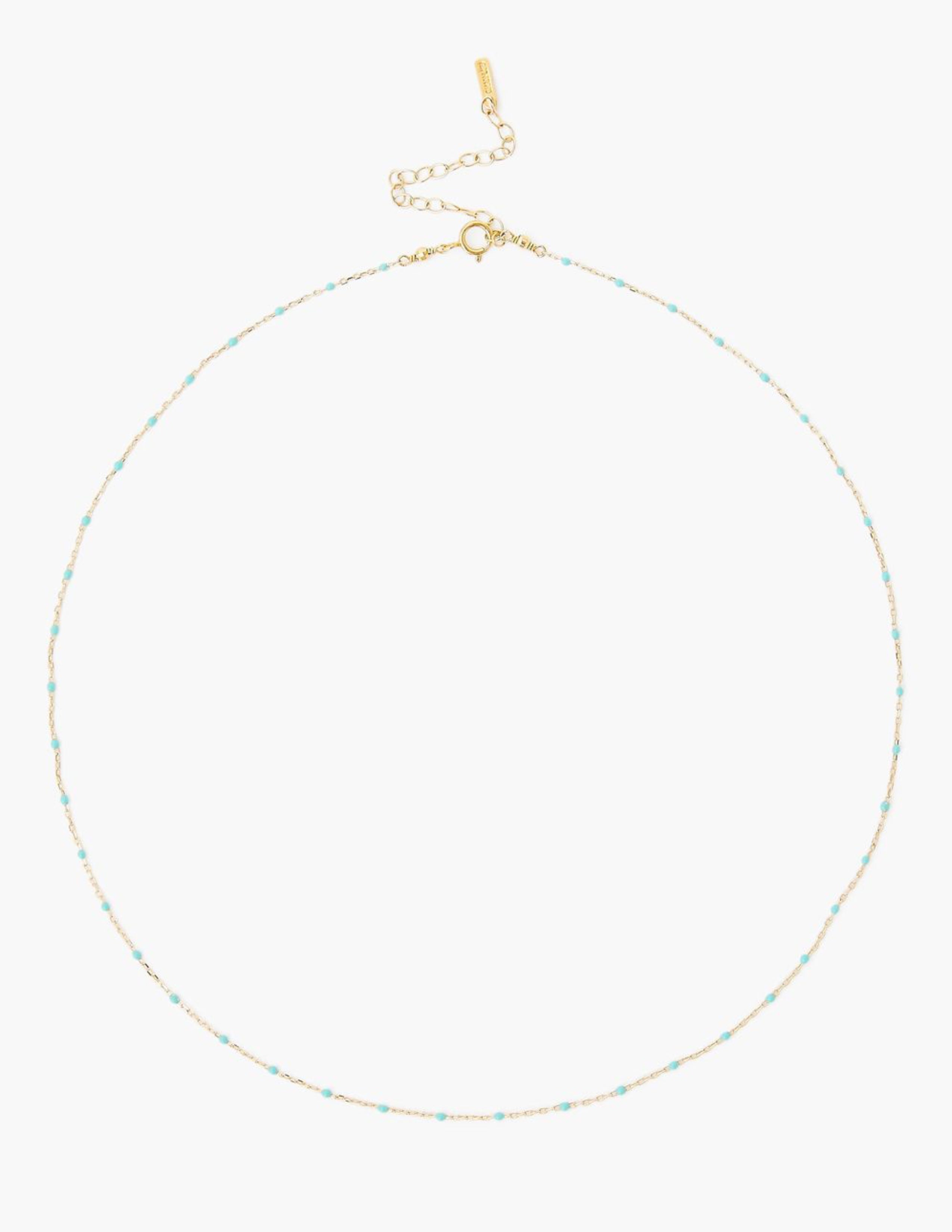Enamel Beaded Necklace - Turquoise
