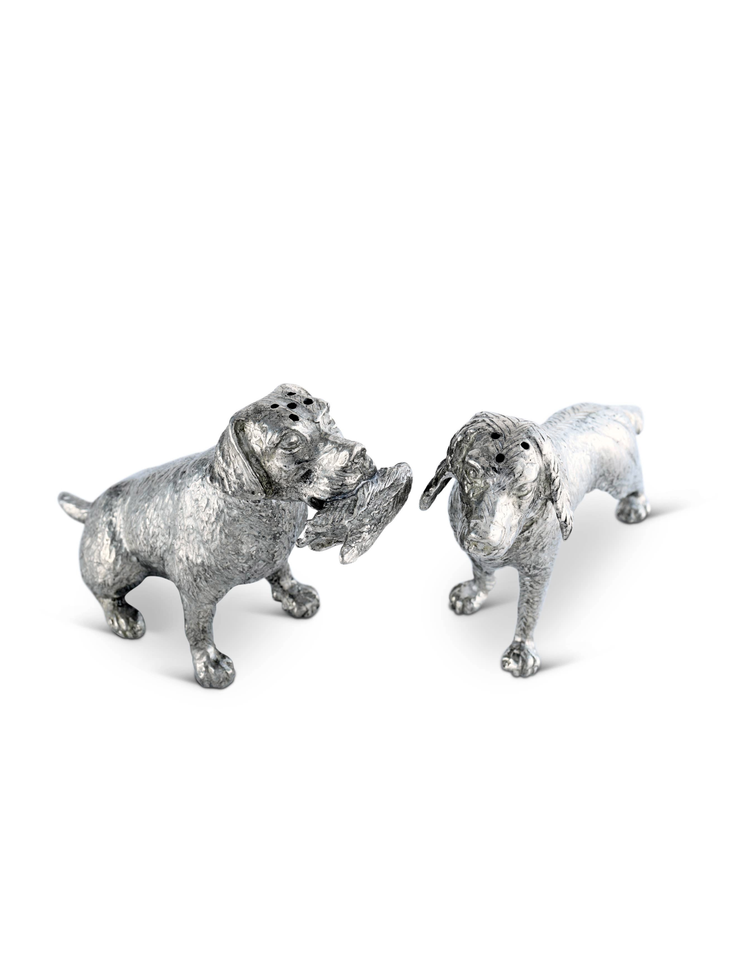 Pewter Hunting Dogs Salt & Pepper Set