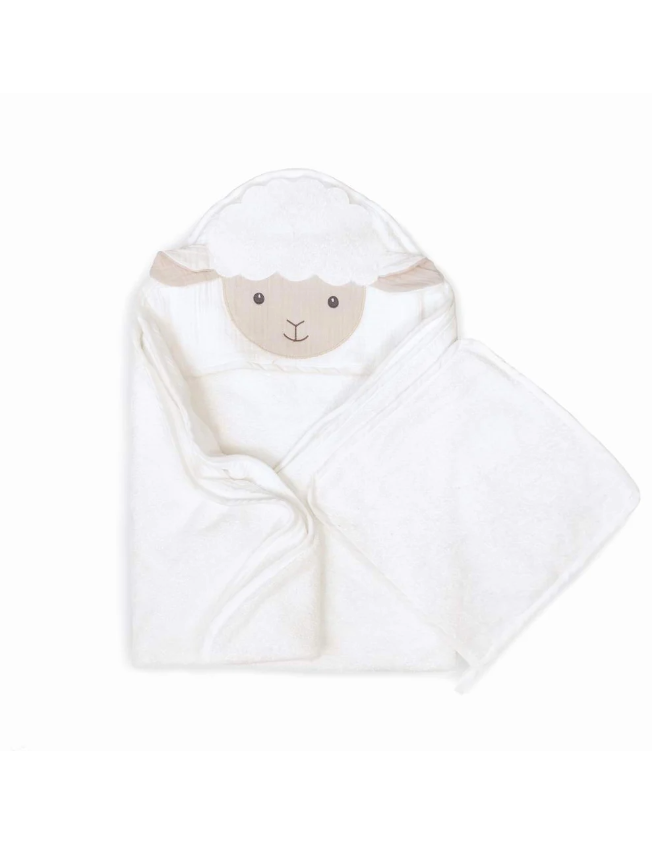 Terry Muslin Towel & Washcloth Set - Petit Lamb